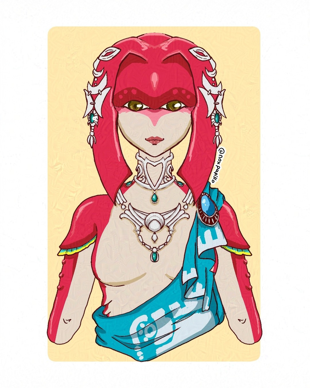 Illustration of Mipha from the video game Legend of Zelda: Breath of the Wild.