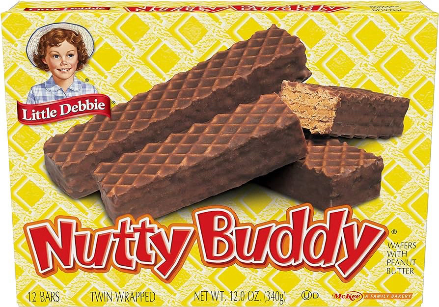 photo of a box of nutty buddy chocolate peanut butter snacks