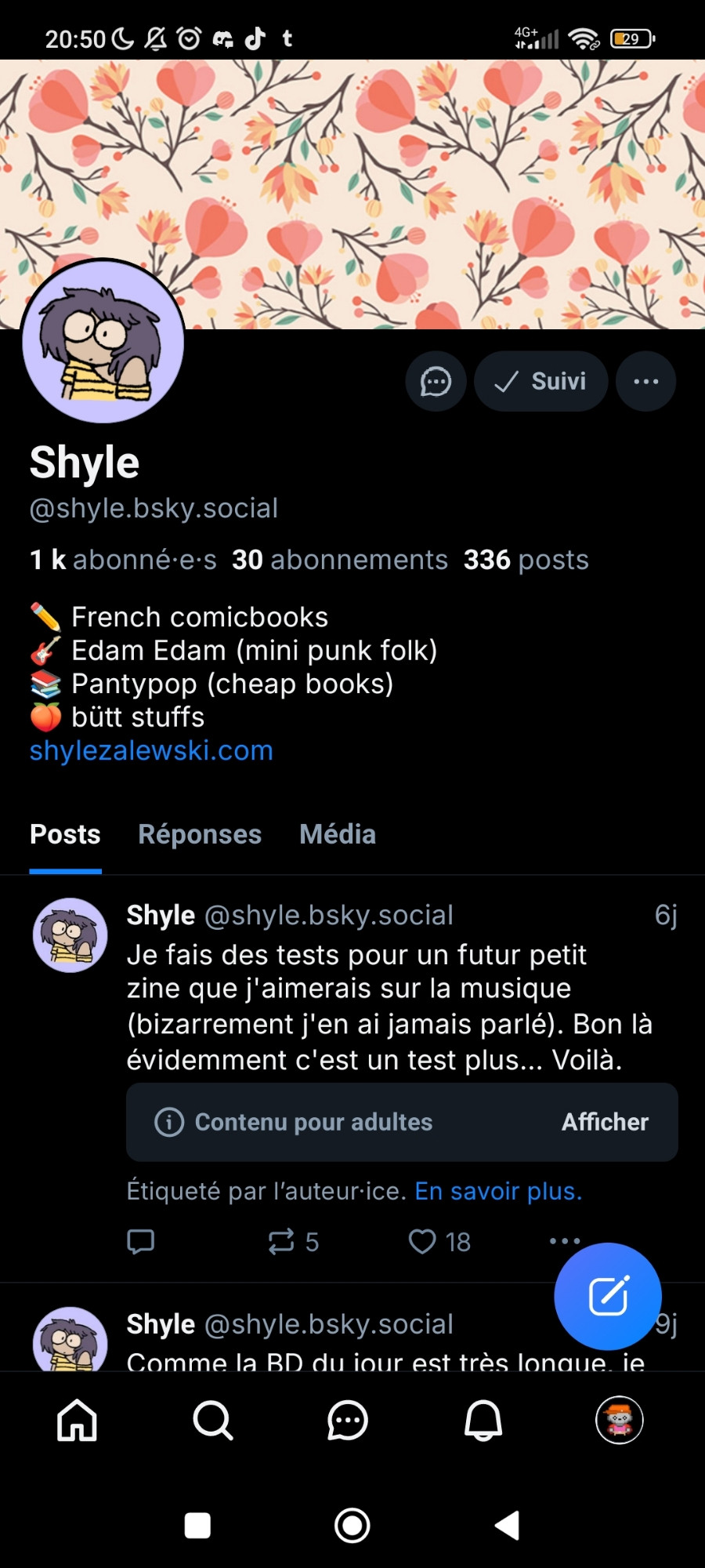 Screenshot du compte de shyle (Shyle Zalewski)