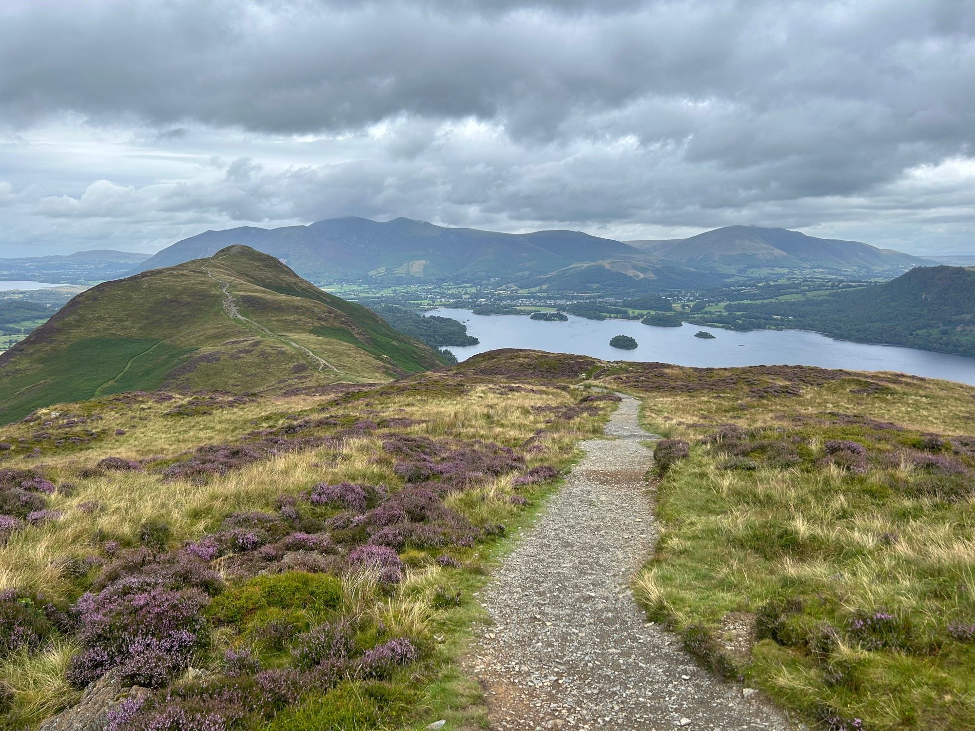 View back towards Catbells along the ridge approaching Maiden Moor