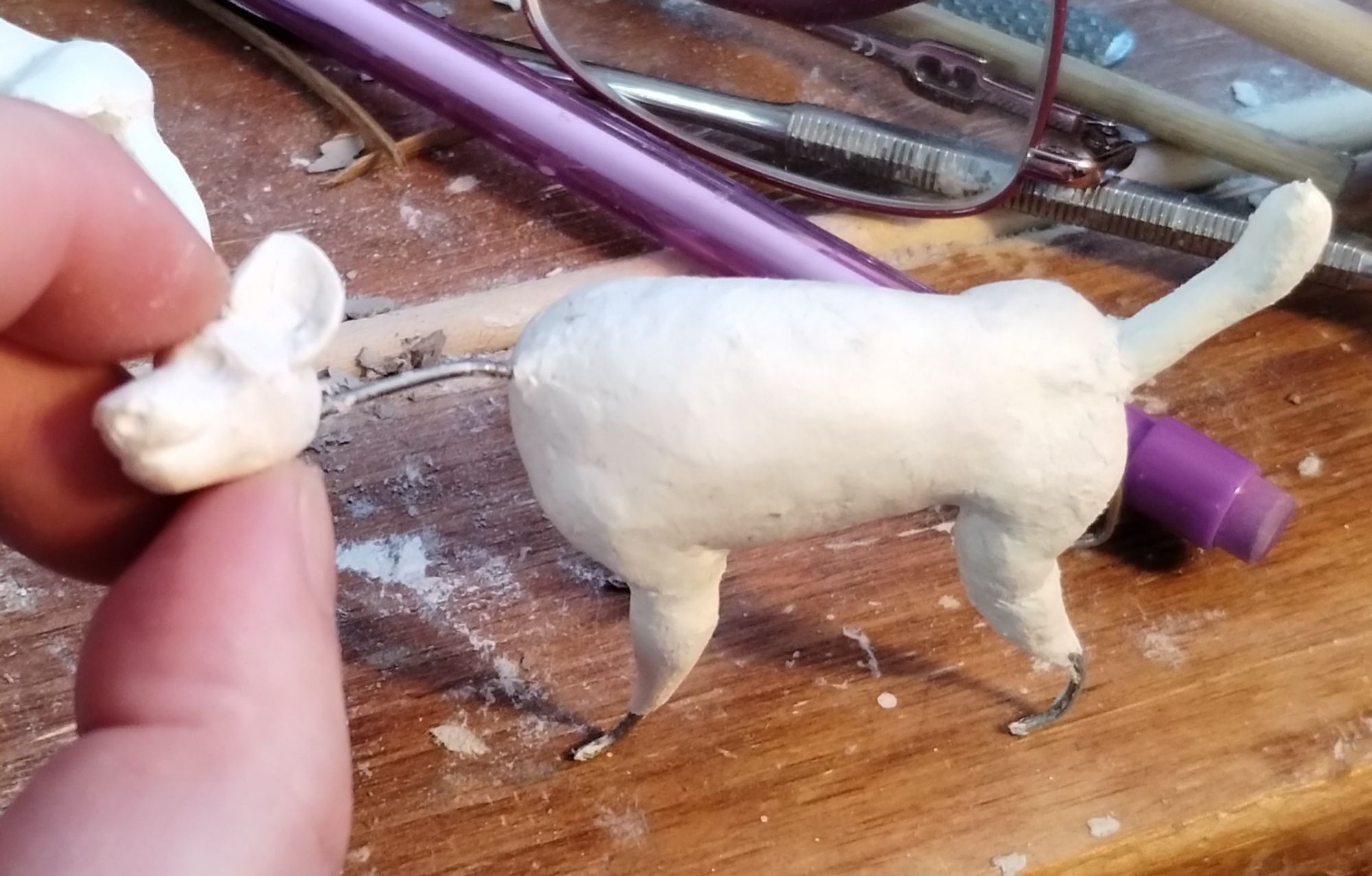 A small sculpture of a hyena