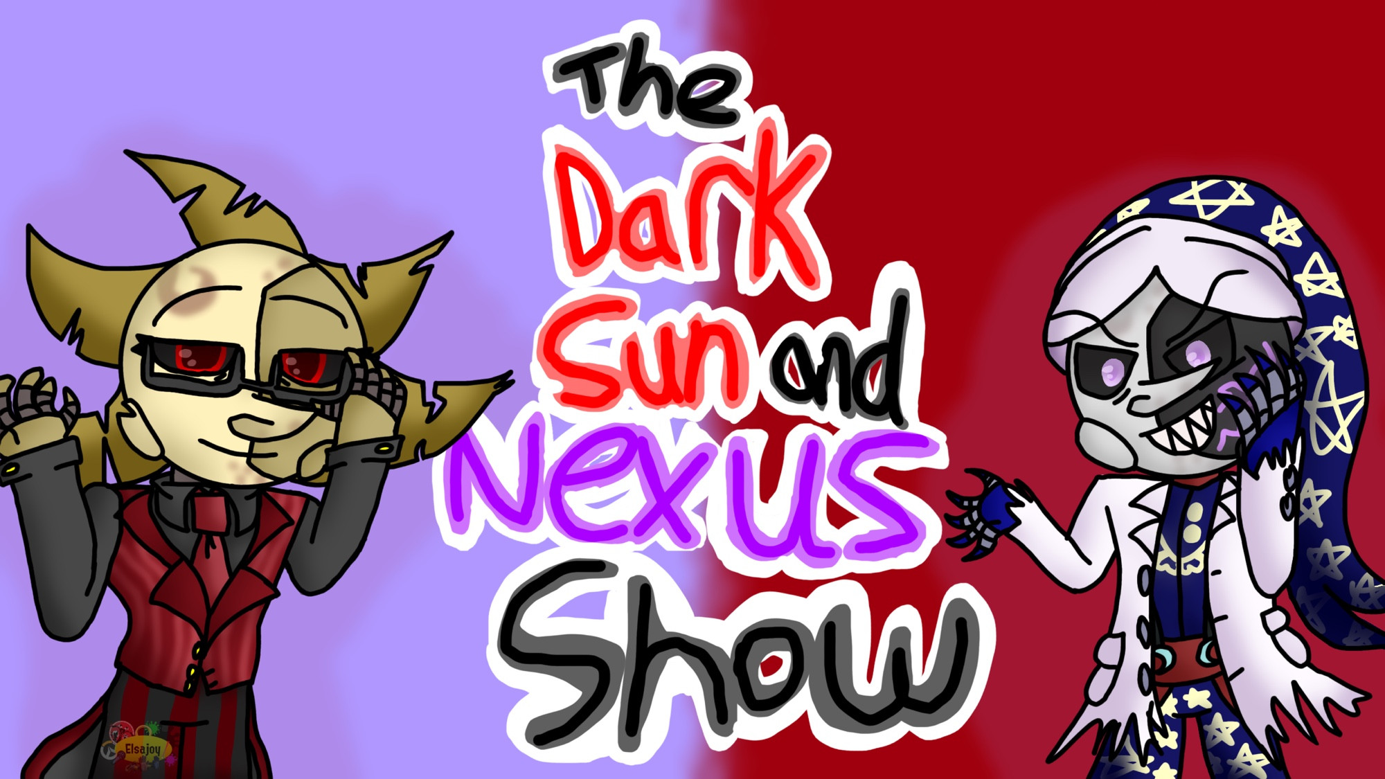 Dark Sun/ Solstice and Nexus from The Sun and Moon Show on YT. Made this for one of the Show Of The Week events on the discord ^w^