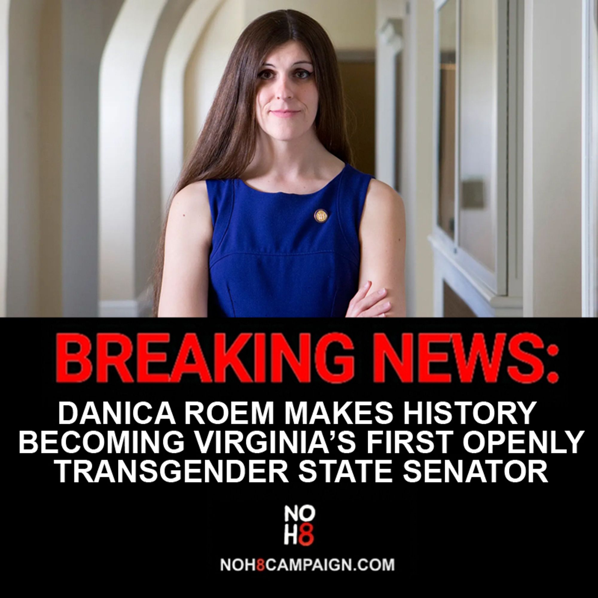 BREAKING: Danica Roem makes history becoming Virginia's first openly transgender state senator #NOH8