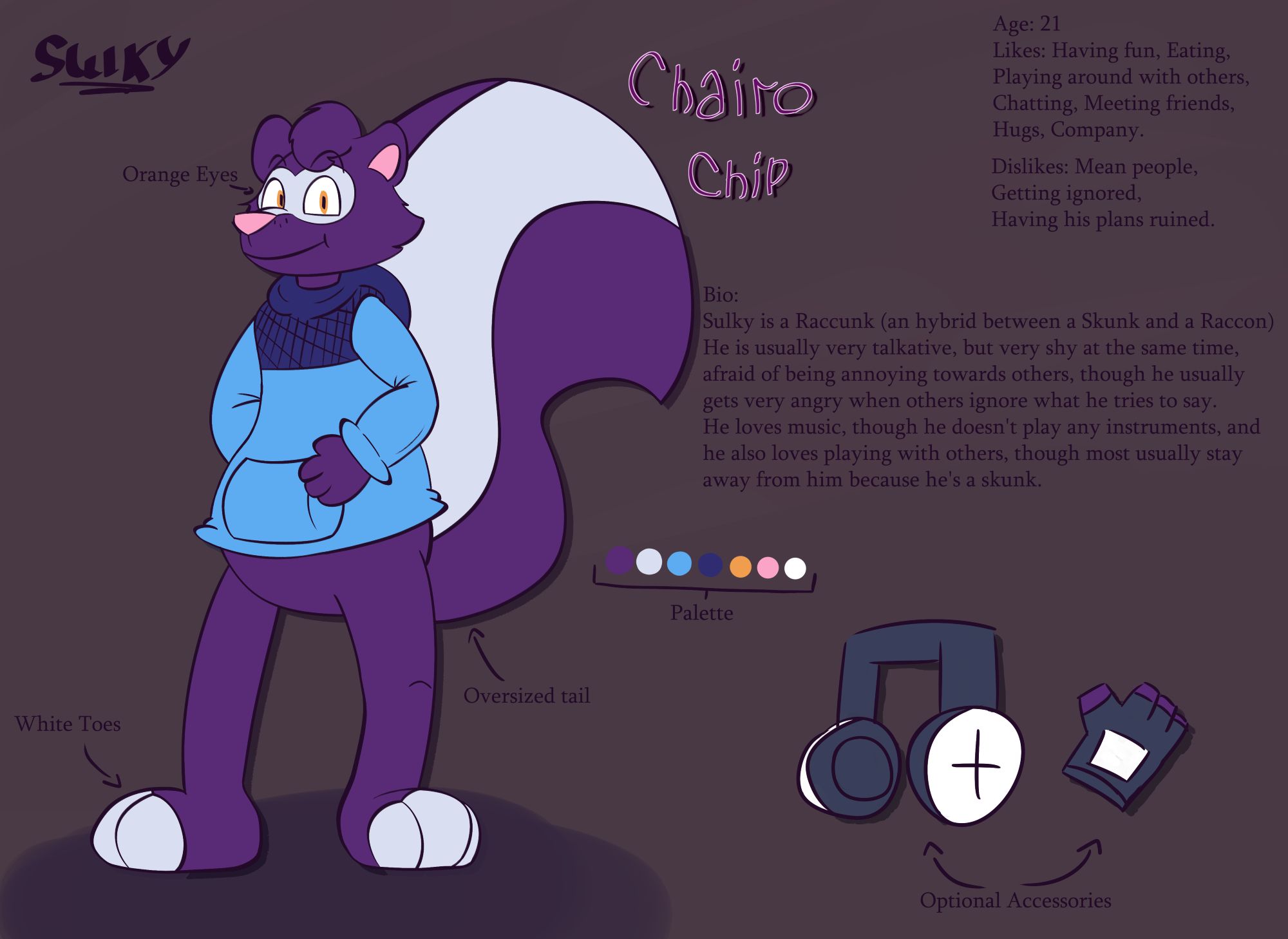 A Ref Sheet for a Skunk Character