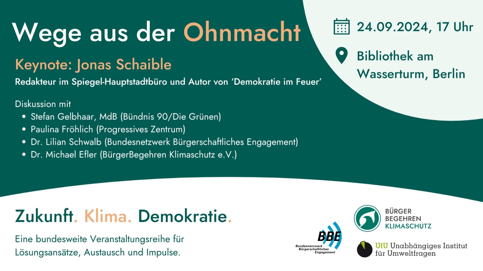 Ankündigung der Veranstaltung: 24. September, 17 Uhr, Bibliothek am Wasserturm