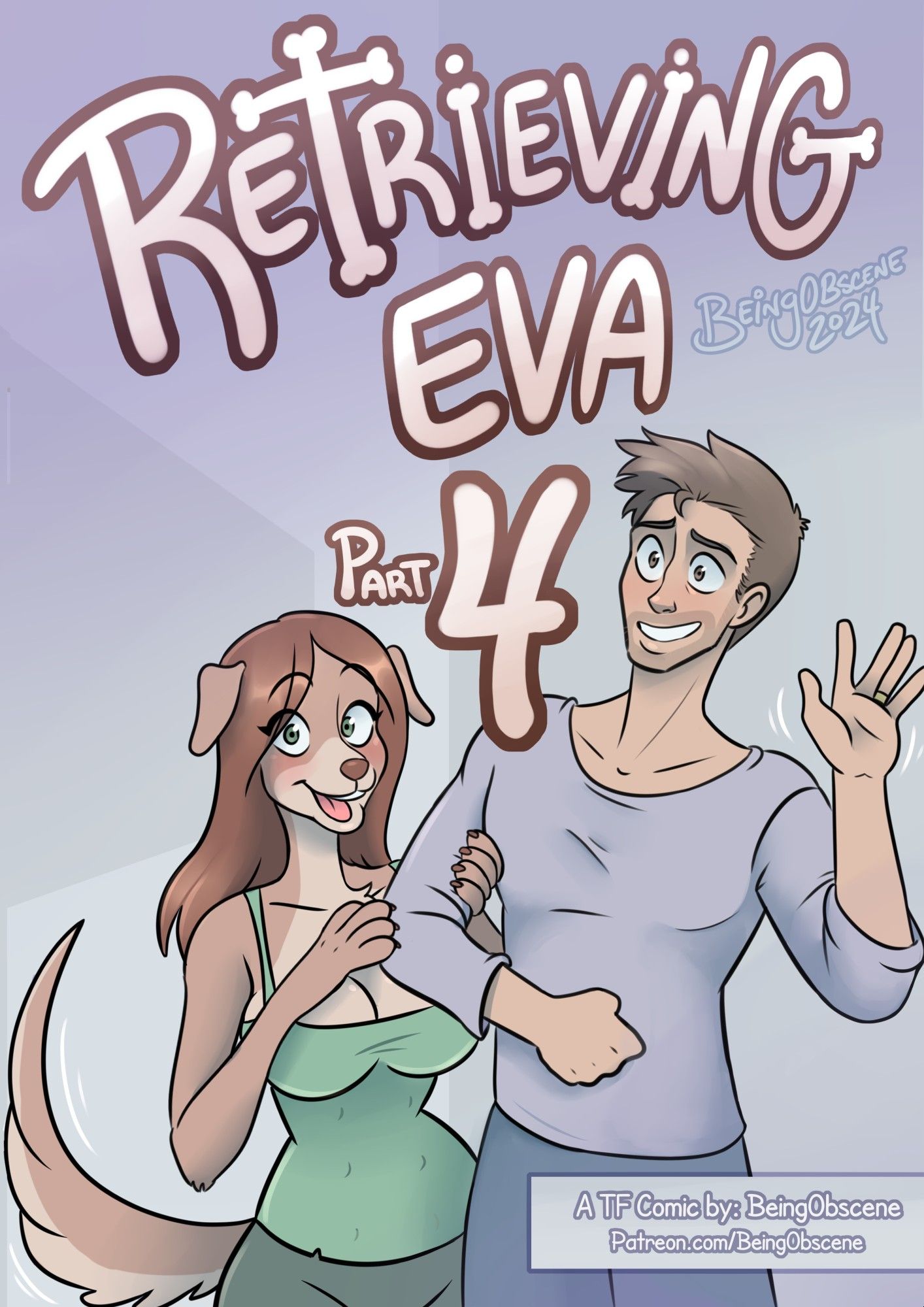 Retrieving Eva dog TF transformation comic chapter 4 cover page