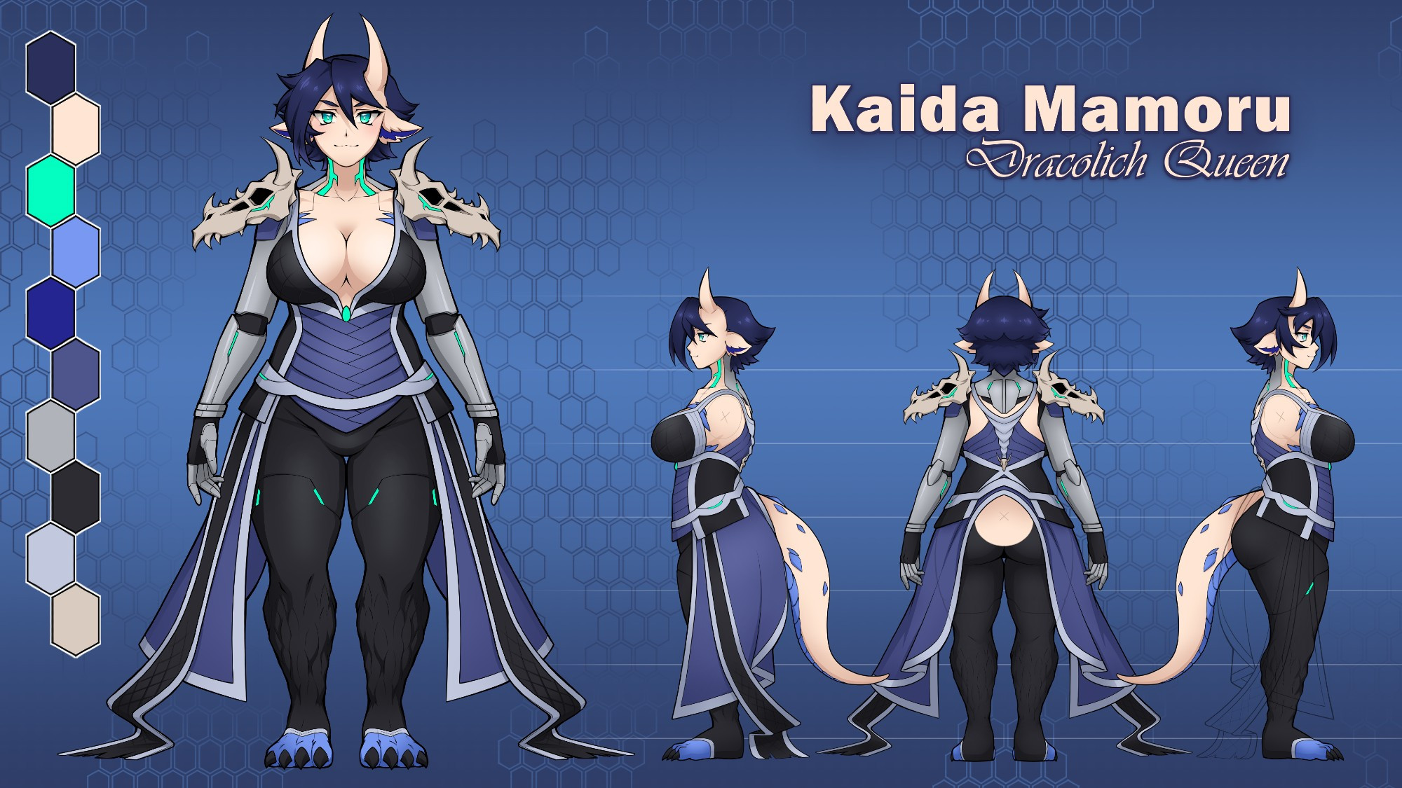 Kaidas Ref sheet, created by @halfenlightend