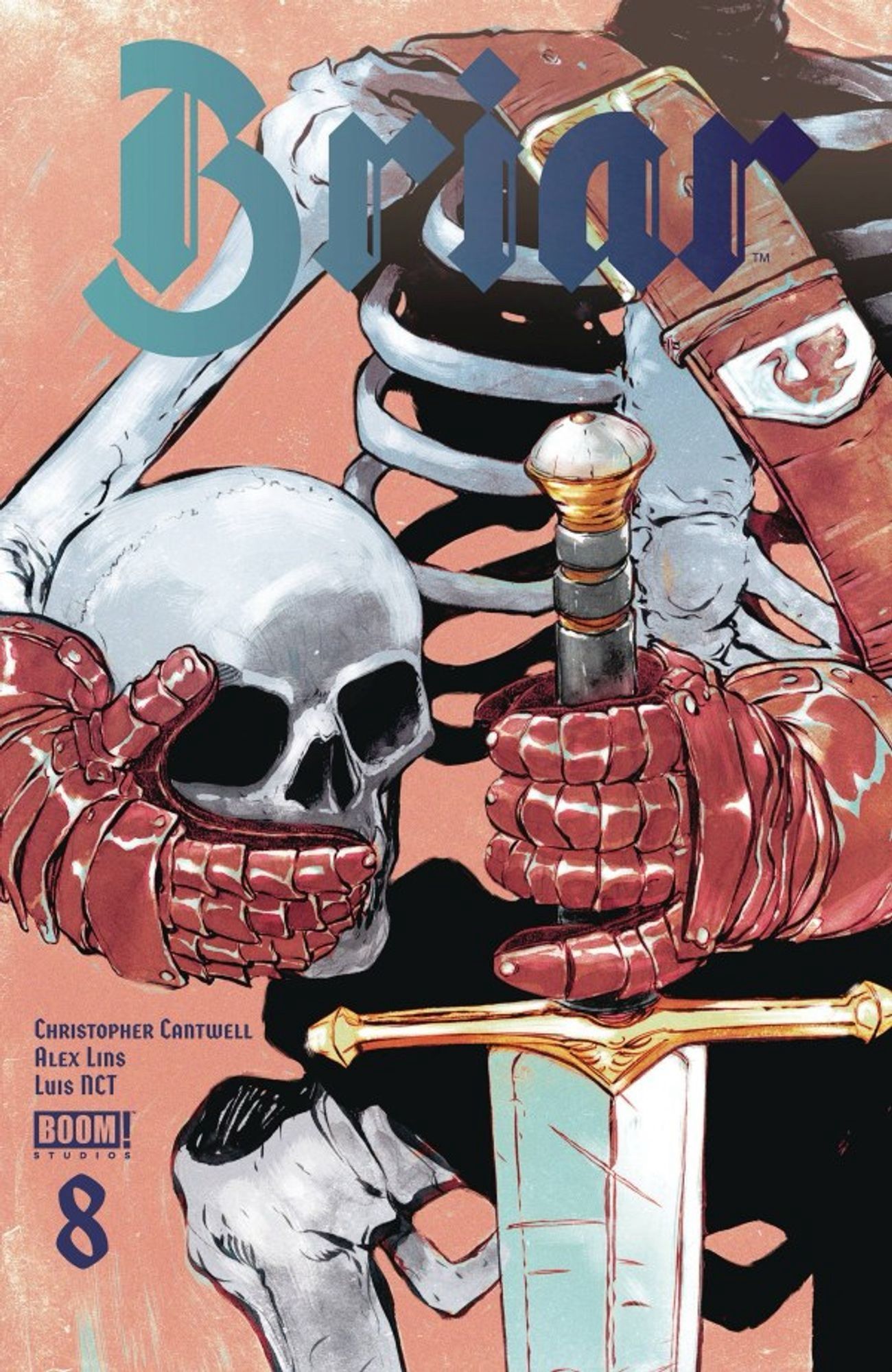 Cover of Briar #8 by Alex Lins, Captain Bly holding his own sword… and head.