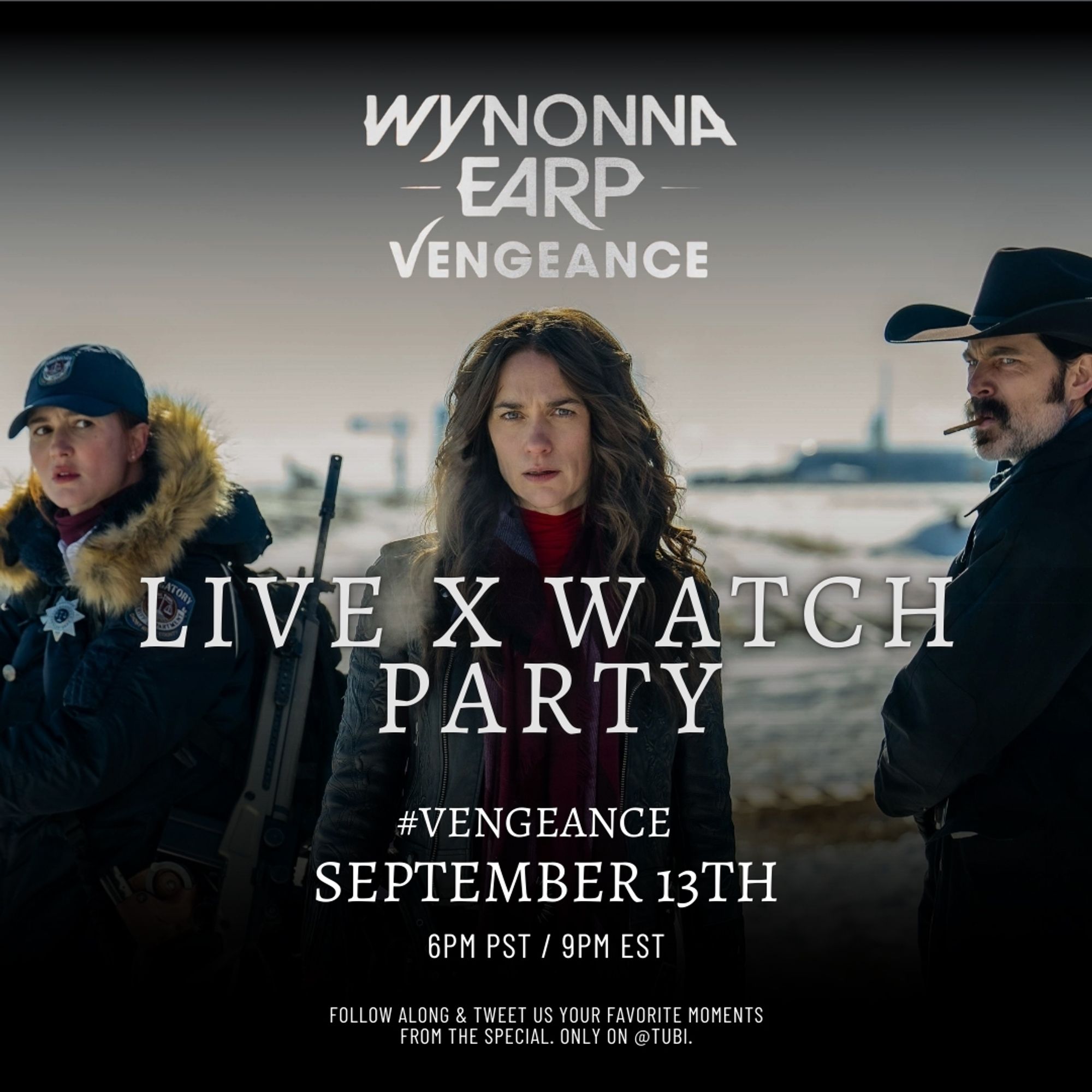 Wynonna Earp: Vengeance live watch party on Twitter begins at 9 PM ET, 6 PM PT, 2 AM UK, 11 AM AEST.