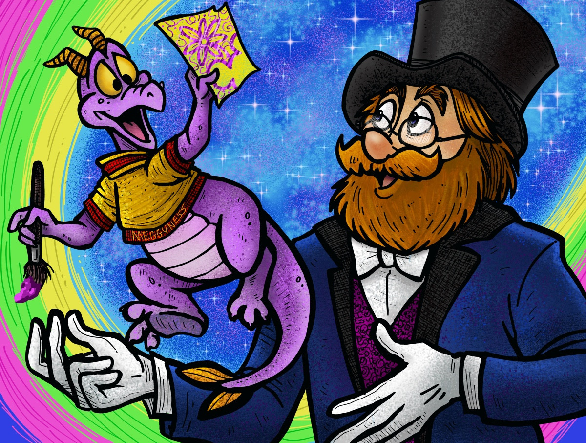 Figment and The Dreamfinder from Epcot's original Journey Into Imagination