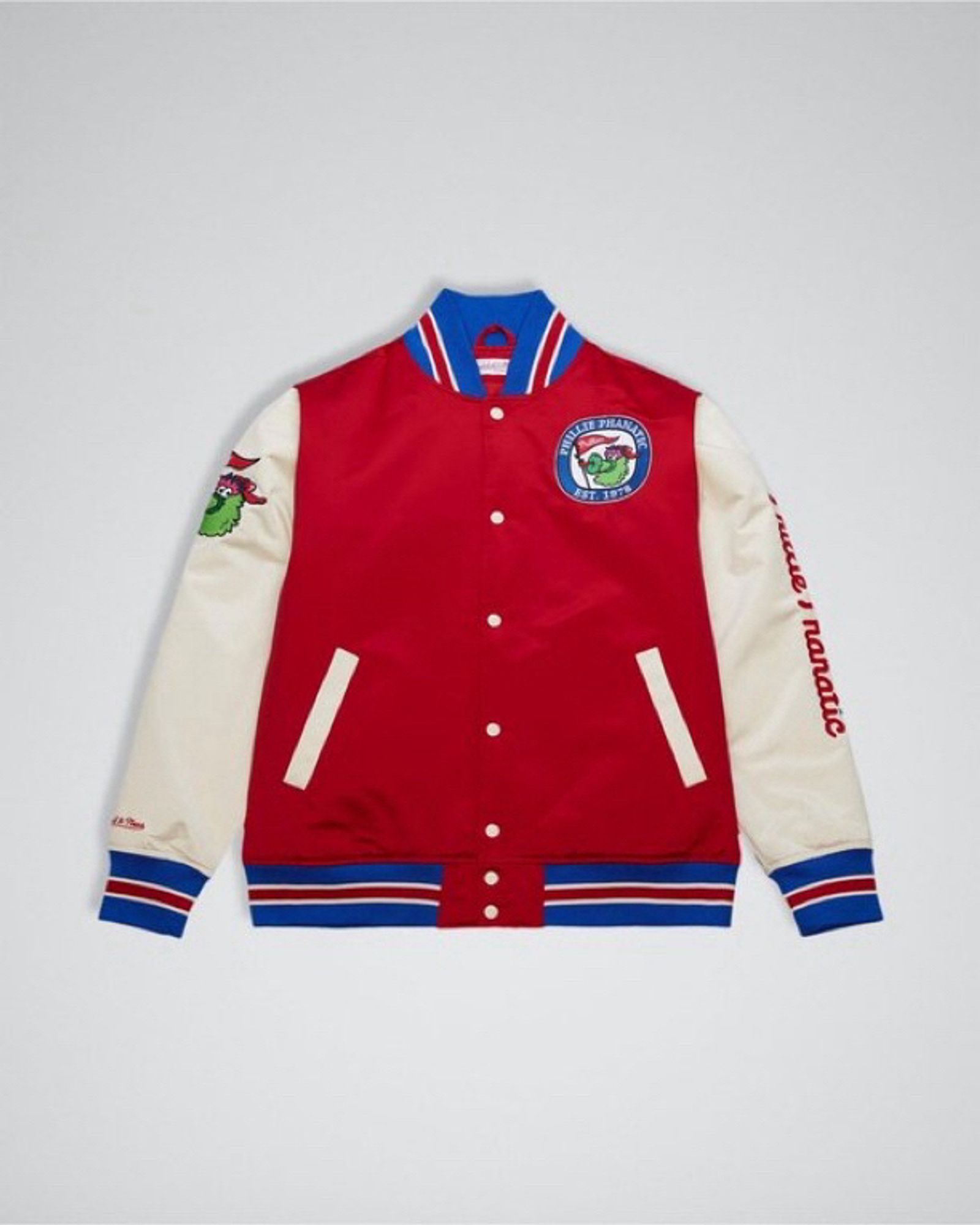 mitchell & ness Phanatic satin jacket front