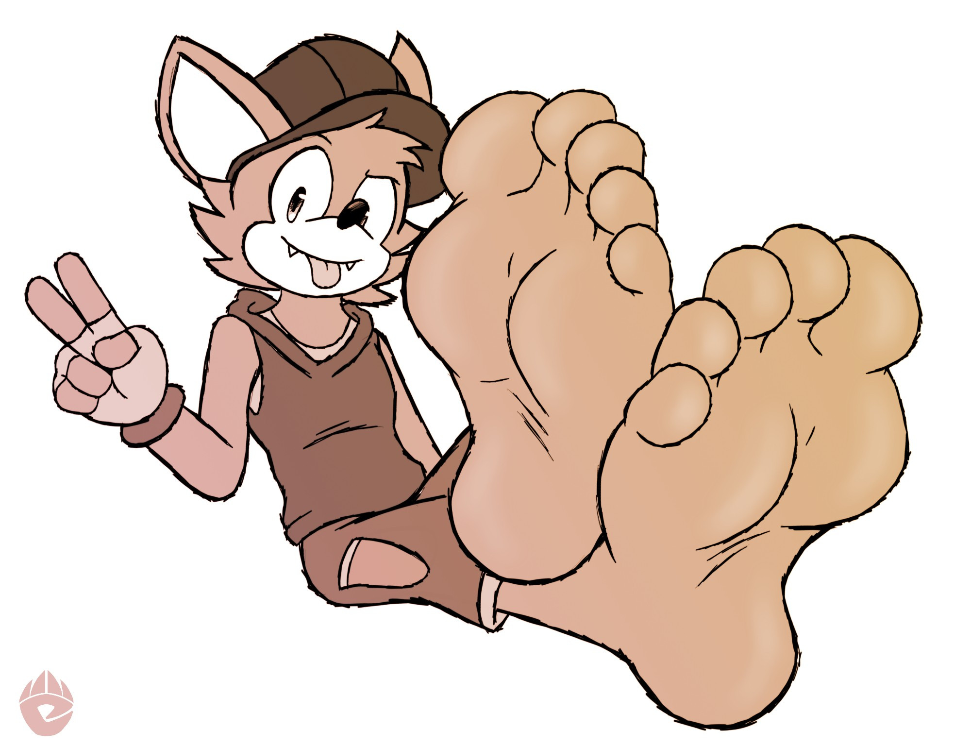 Phil the wingless bat, teasing the viewer with their big feet.