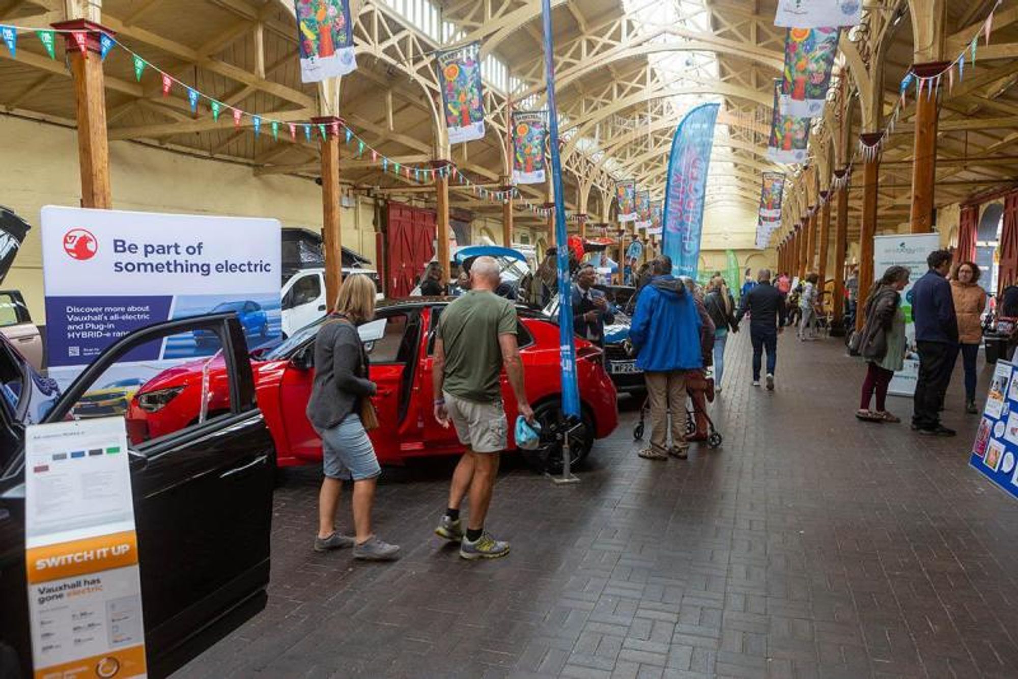 A view of the 2023 361 Energy Fair in Barnstaple Pannier Market