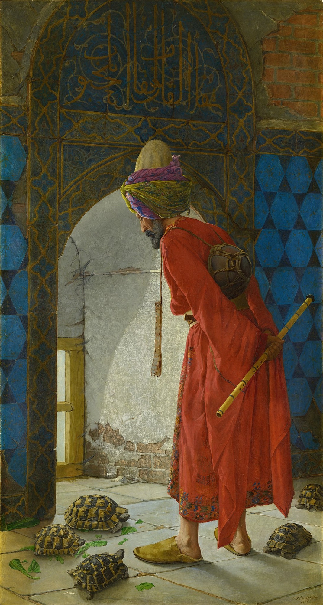 Osman Hamdi Bey
The Tortoise Trainer, 1906 version
oil on canvas, 221.5 cm × 120 cm
Pera Museum, Istanbul, Turkey