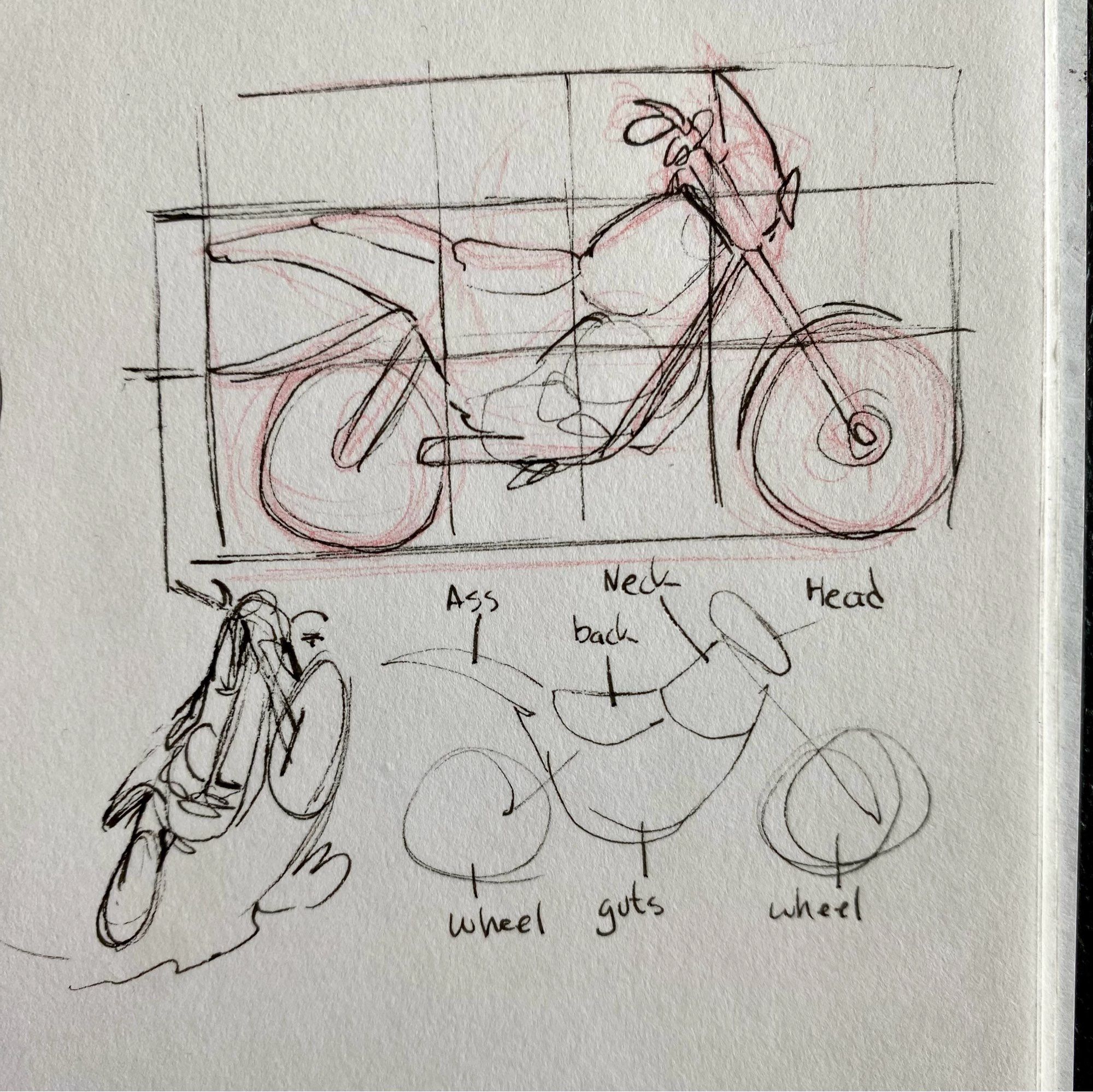 Some quick sketches of how i break down bikes