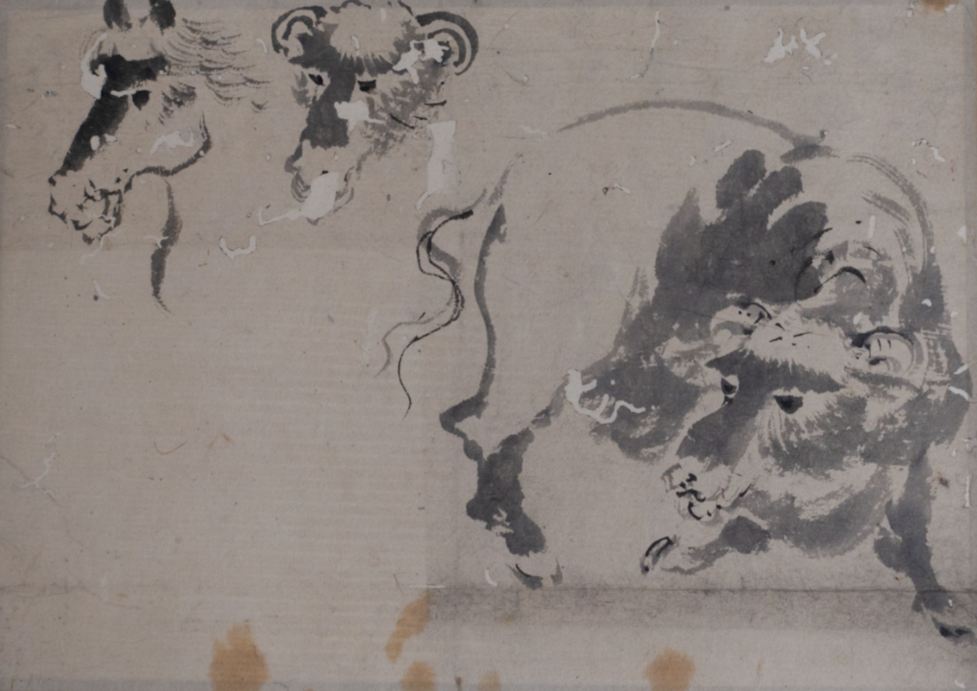 Drawing of a Bison, and Heads of a Bison and Horse, Metropolitan Museum of Art, New York, NY