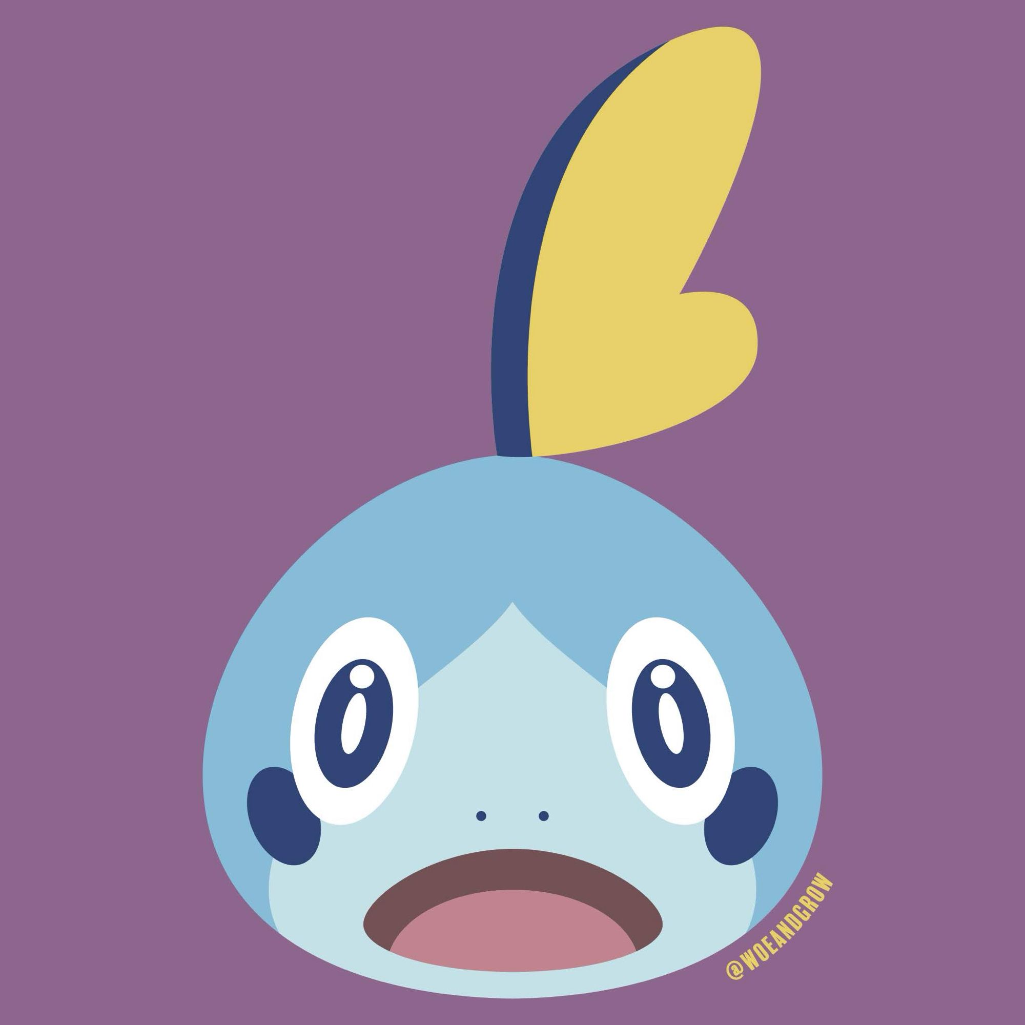 Vector artwork of Sobble’s face with an open mouth