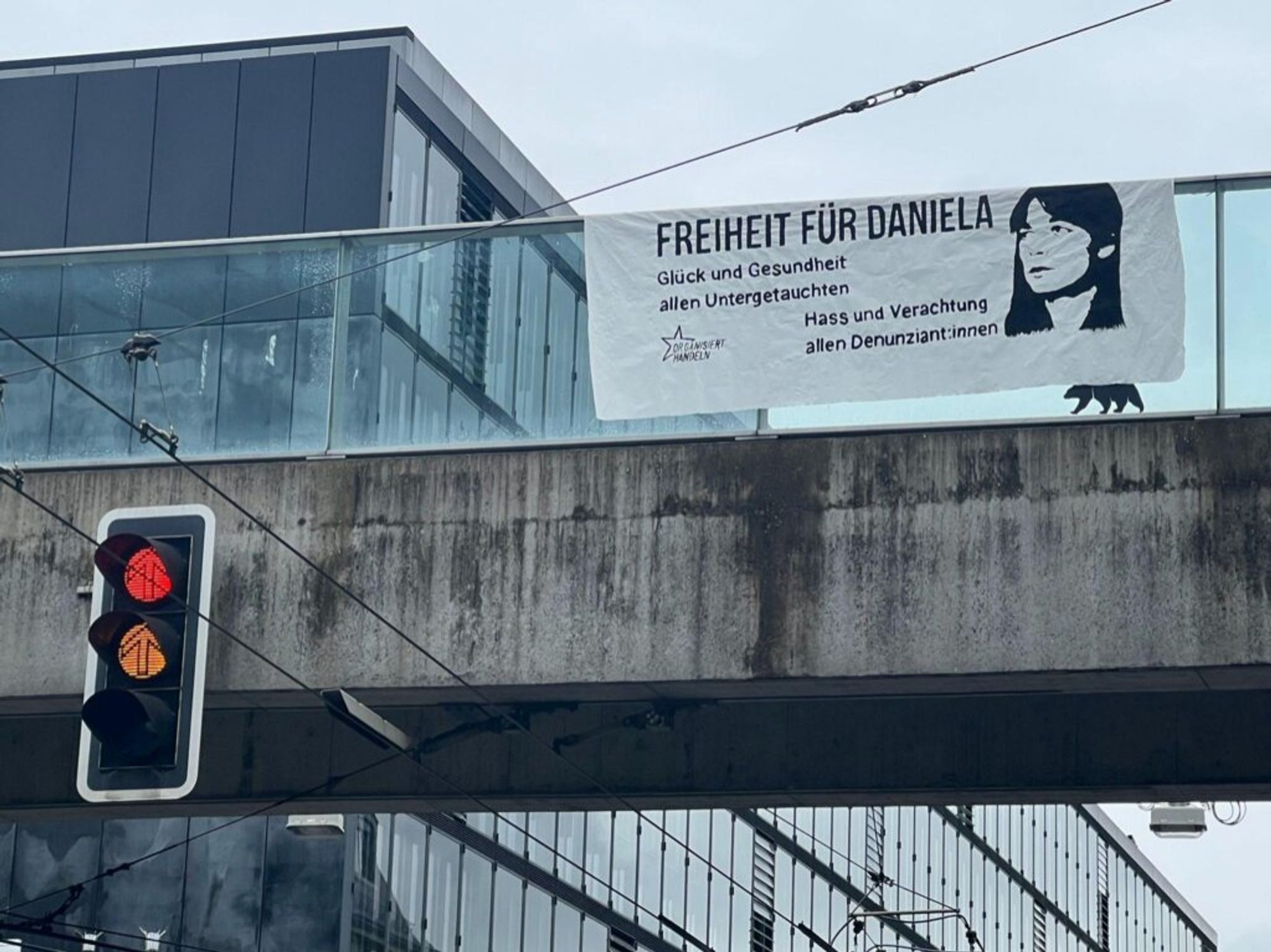 Transpi Freiheit für Daniela