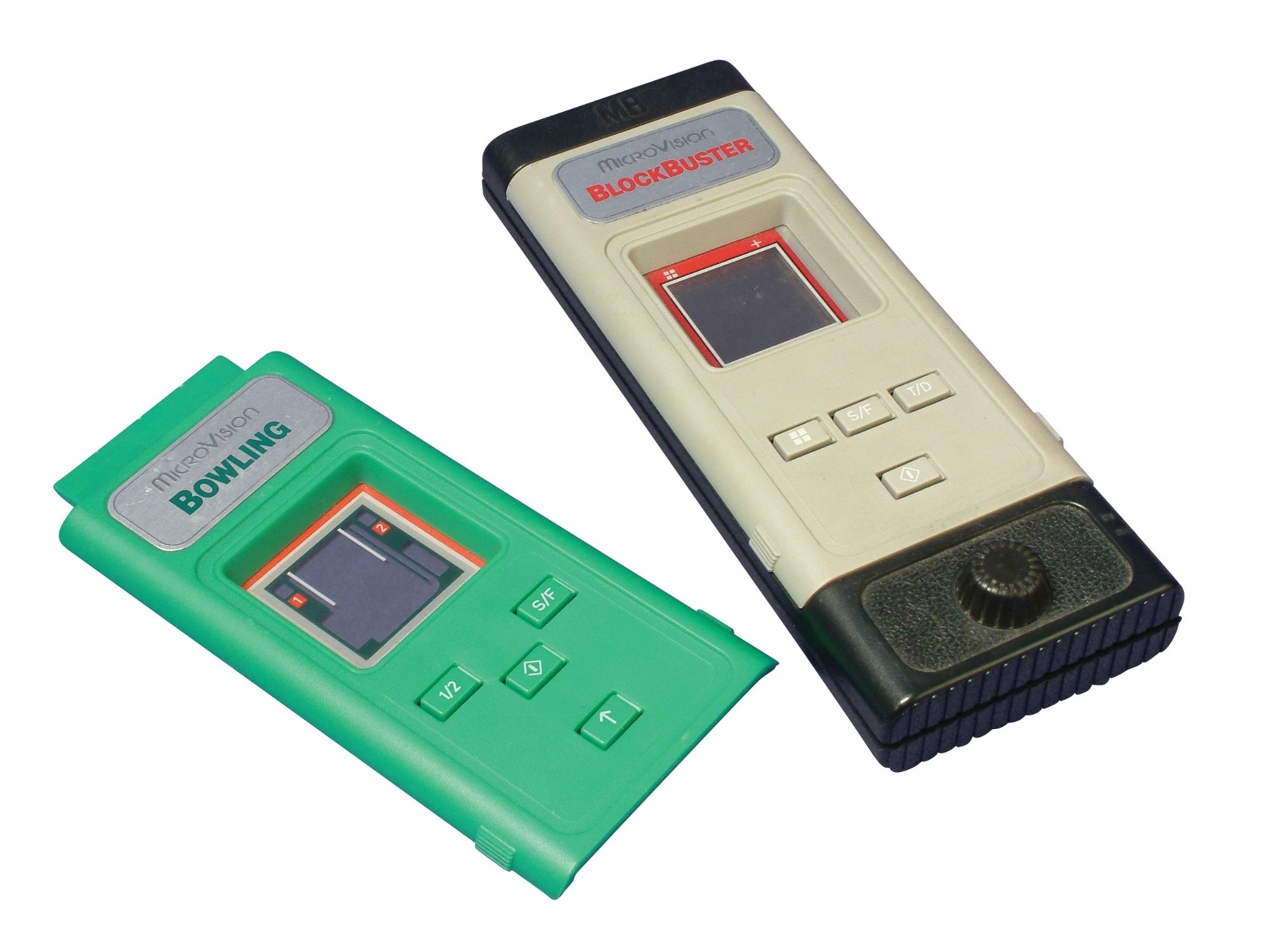 Handheld MB Microvision with seperate game cartridge (Computerspielemuseum Berlin)