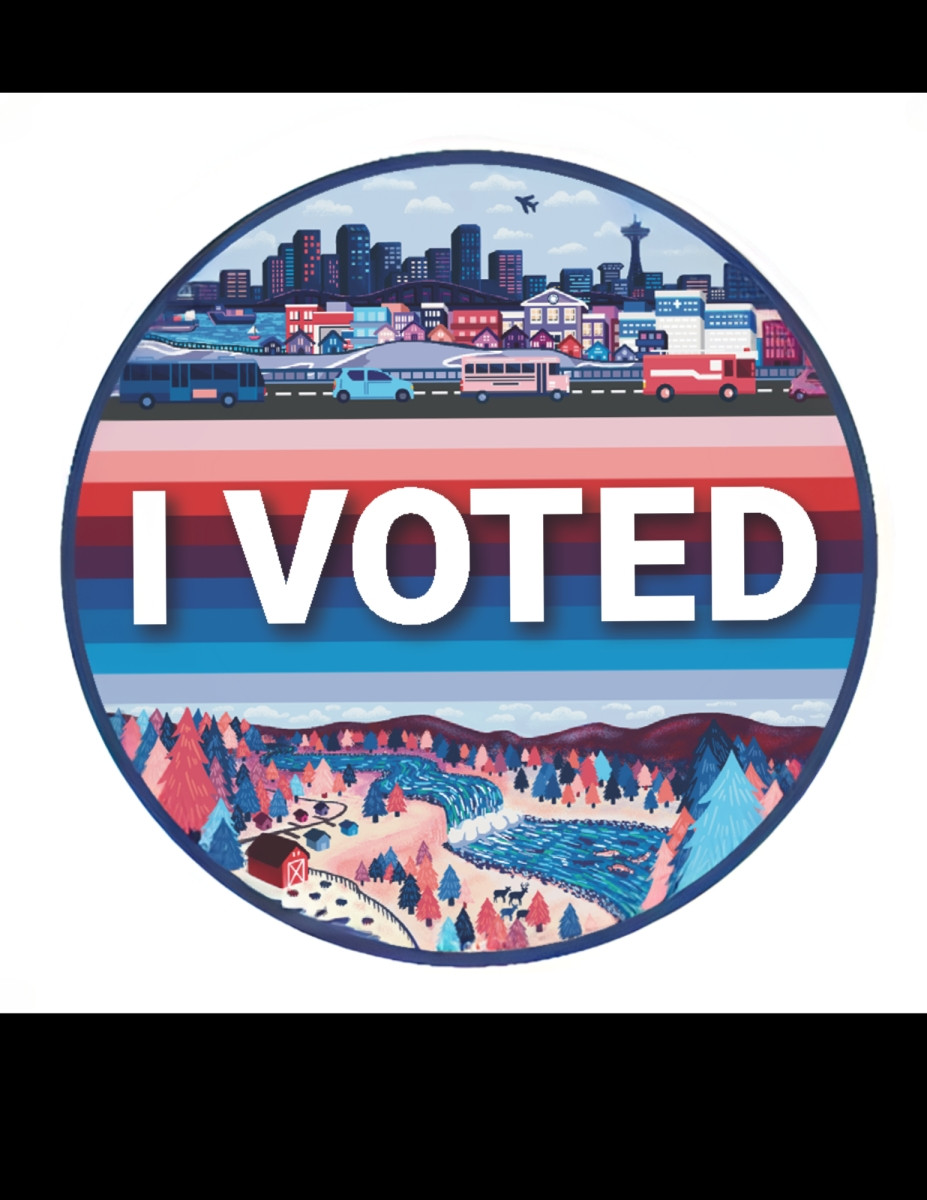 I voted stocker (top half shows Seattle skyline bottom half a forest scene with waterfall)