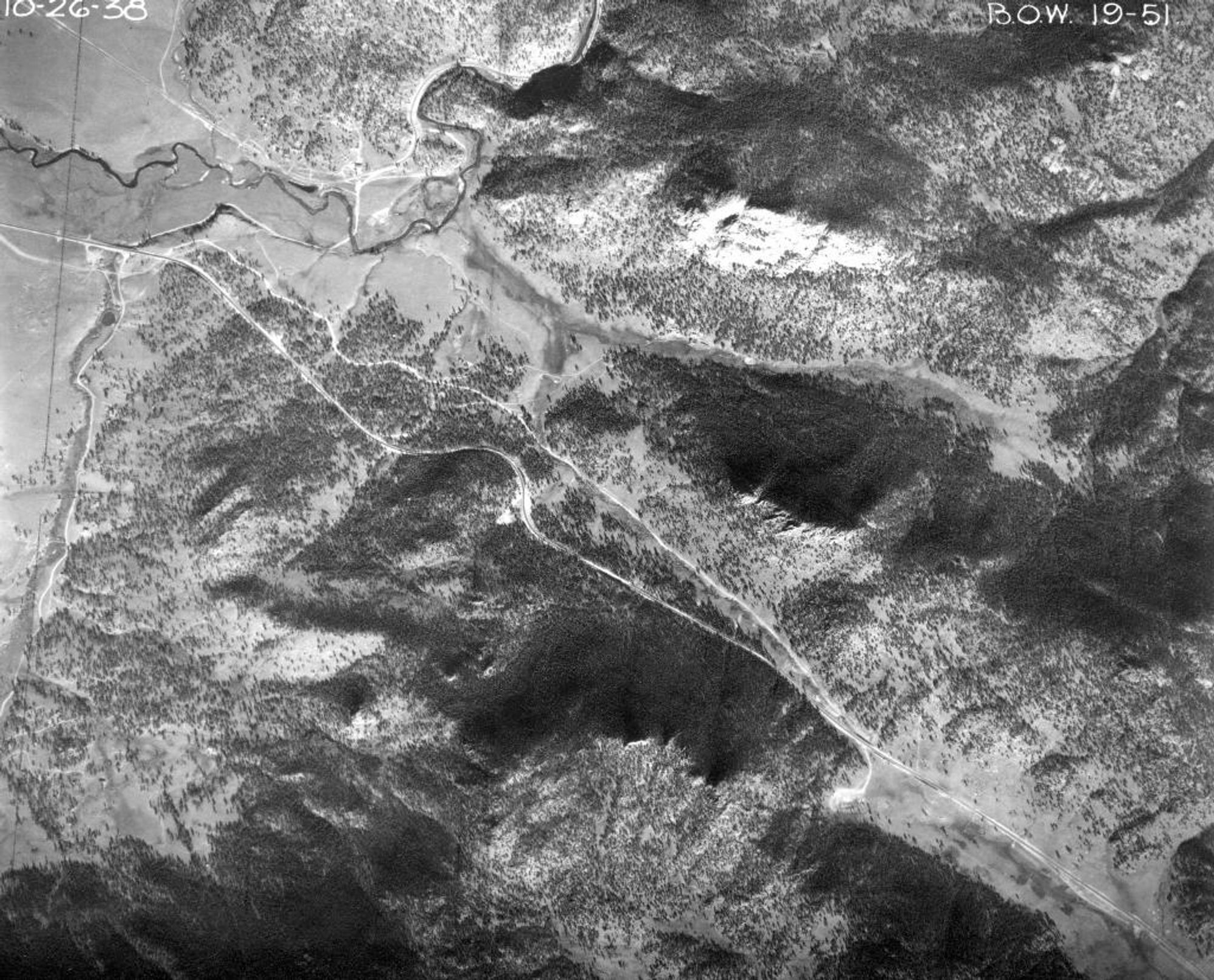 Aerial shot looking down on Larimer county, Colorado