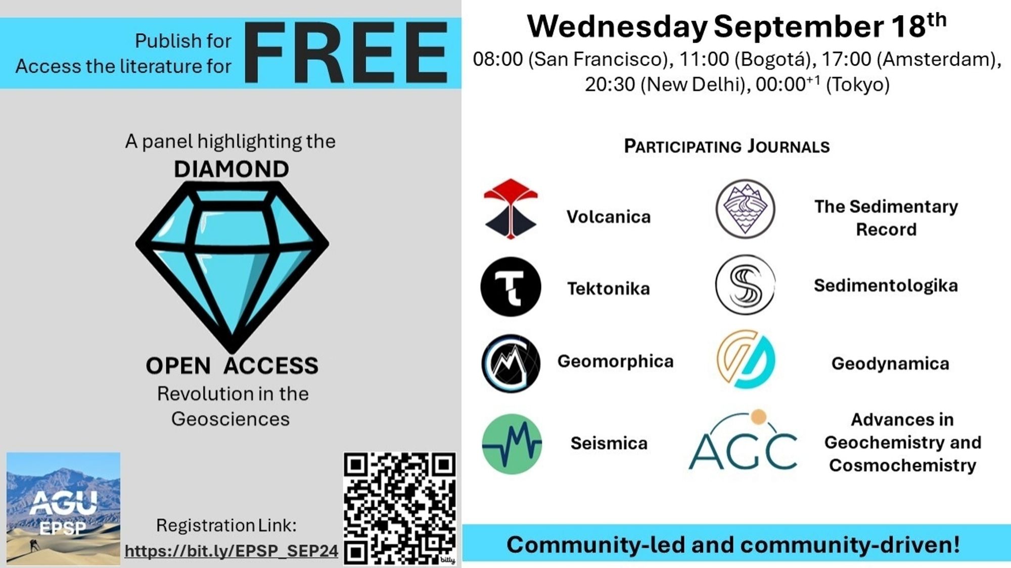 Flyer advertising a panel on Diamond Open Access journals