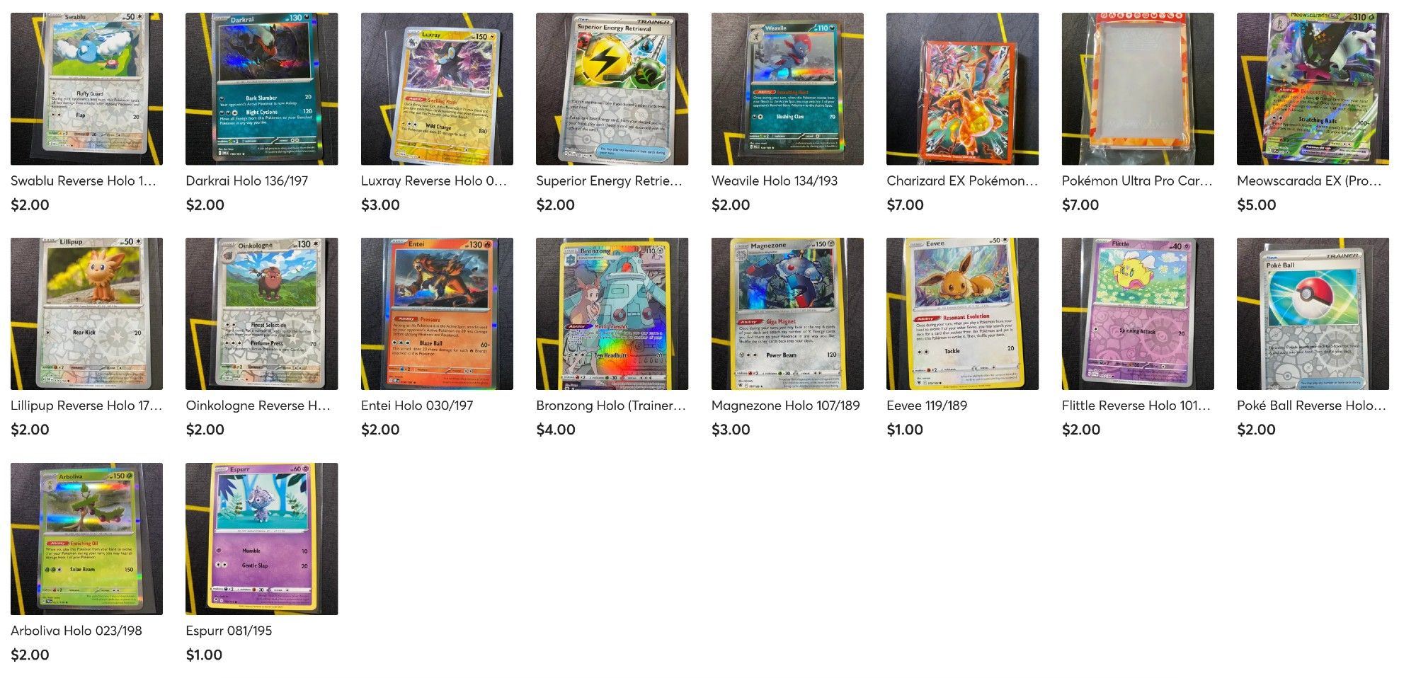 New cards on my #Mercari #Pokemon store, - MrBenShow Pokémon - GO CHECK IT OUT!!
https://www.mercari.com/u/422681658/
Mercari Sign Up Code: QWPJCU - Save $10 with first purchase

#PokemonCards #PokemonCardsForSale #CardsForSale #PokemonTradingCardGame #PokemonTCG #PokemonCommunity #PokemonGo #PokemonScarletViolet #PokemonScarletAndViolet
#Selling #ForSale #Sales #Cards #TradingCardsForSale #Pokémon #PokemonSunAndMoon #ScarletAndViolet #SunAndMoon #XY #PokemonXY #WizardsOfTheCoast #Nintendo #WOTC #SecretRare #FullArt #PokemonScarlet #PokemonViolet #PokemonSun #PokemonMoon #PokemonGames #Games #Game #CardGame #CardGames