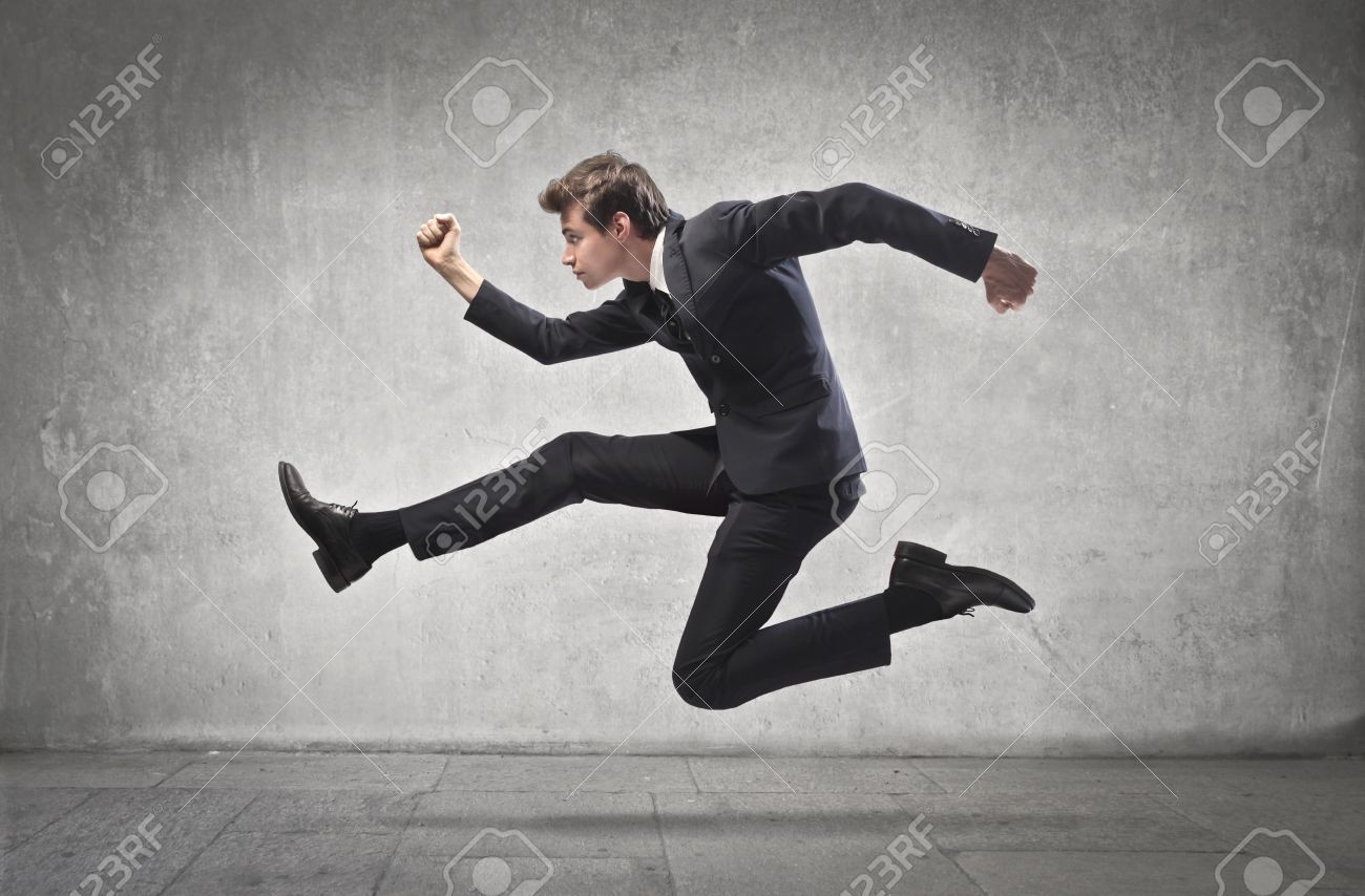 Running guy stock photo