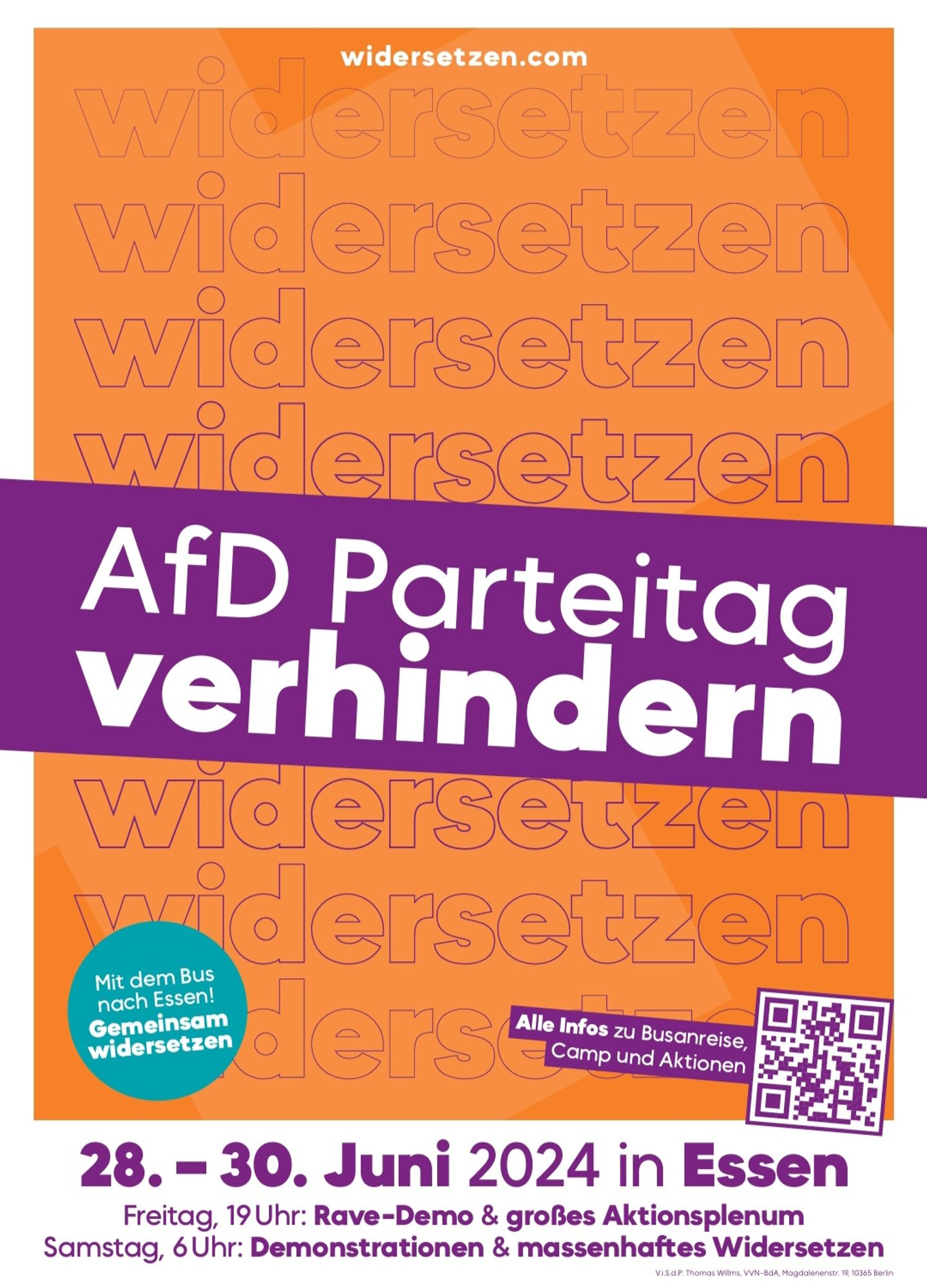 Mobilisierungsplakat für den 28.-30. Juni in Essen gegen den Parteitag der AfD