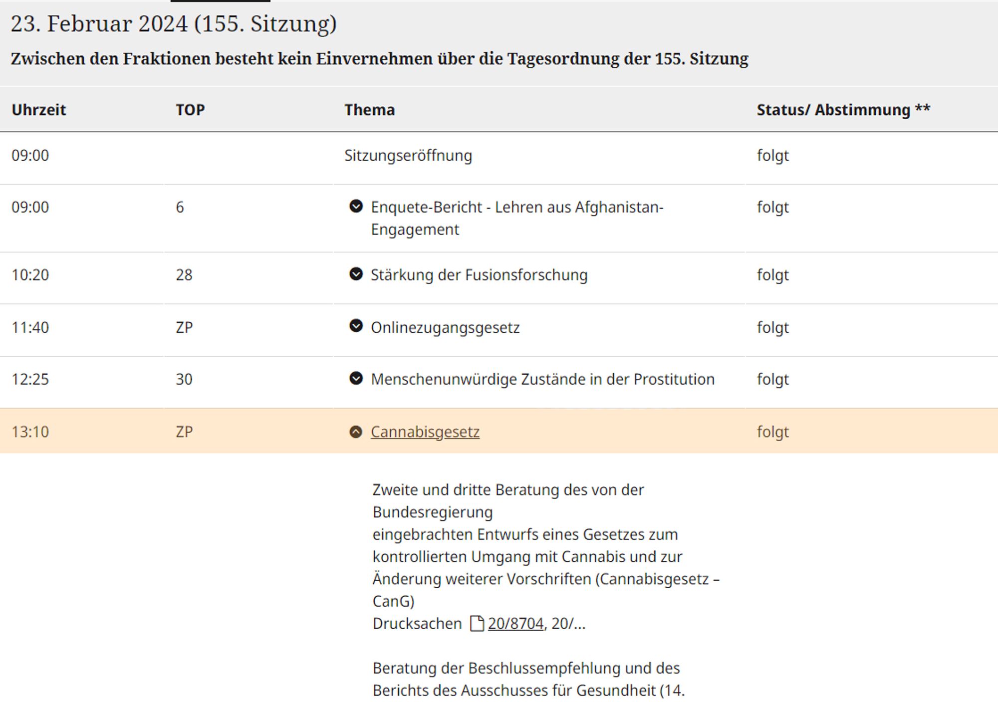 Am Freitag den 23.02.2024 um 13:10 Uhr wird die Geschichte der deutschen Drogenpolitik neu geschrieben! Das CanG kommt!