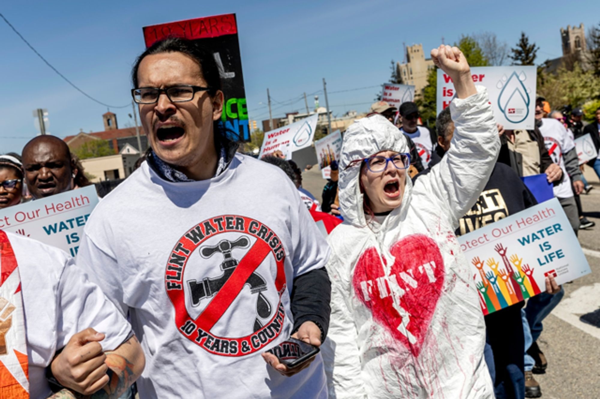 10 years after Flint's crisis started, residents demand clean water as a human right