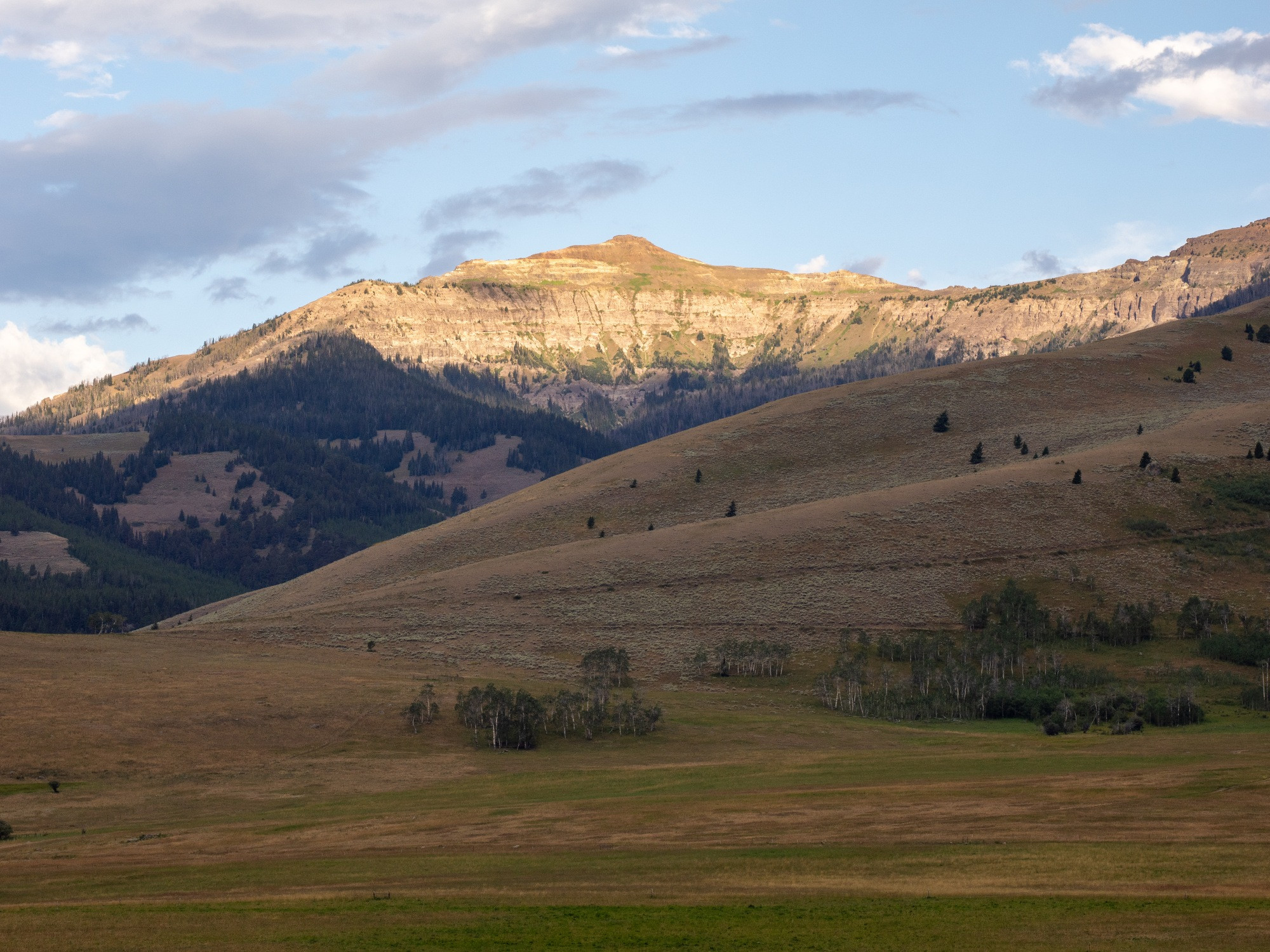 Sunrise on a peak overlooking the Tom Miner Basin.