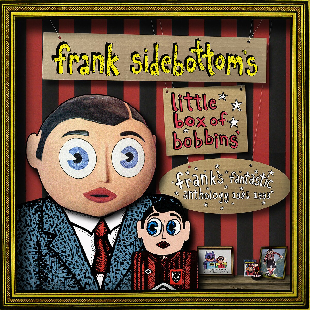 Cover of the new 3-CD boxset of the early works of Frank Sidebottom. Features Frank with a smaller version within a frame.