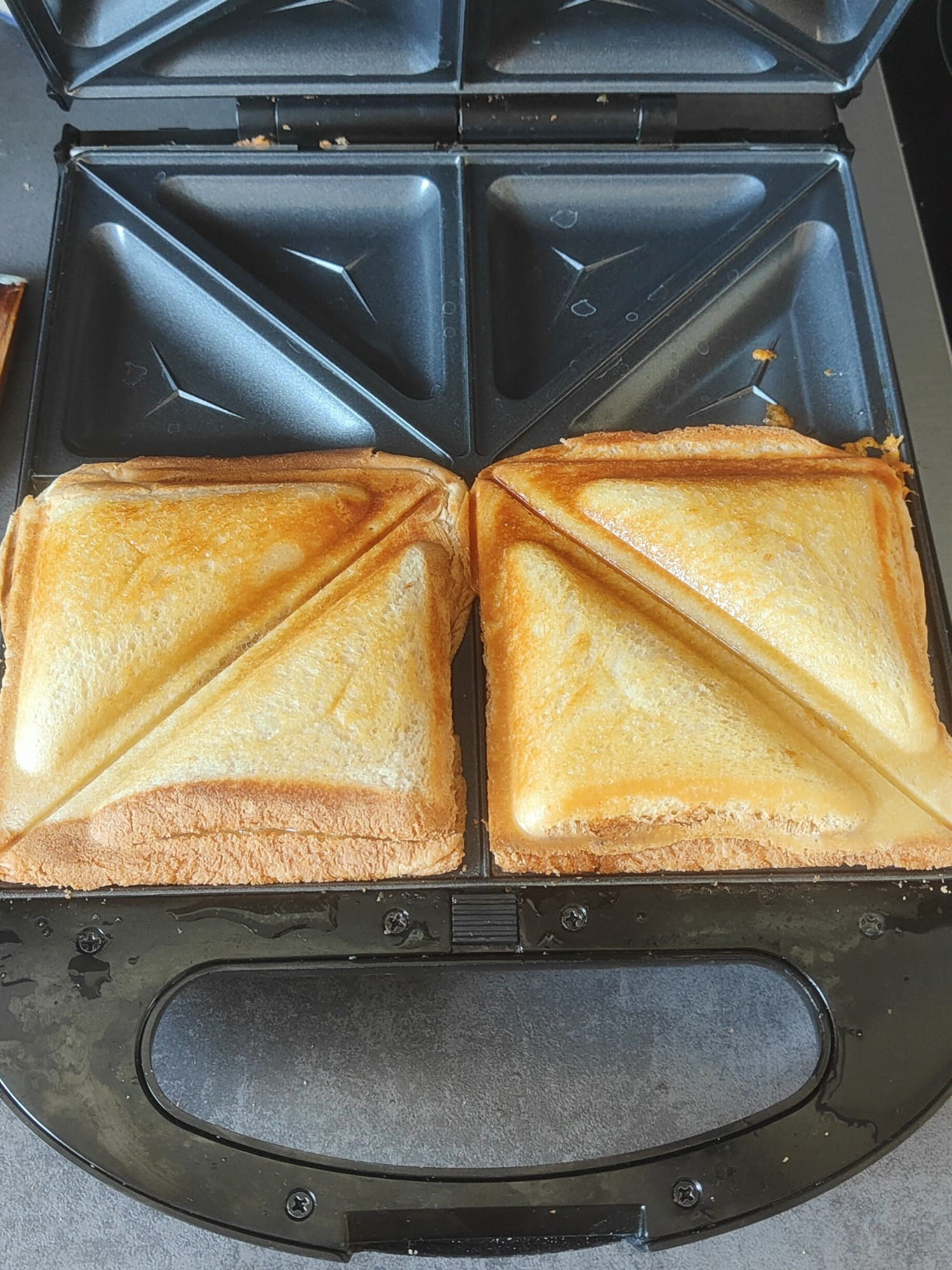 Two delicious toasted sandwiches 