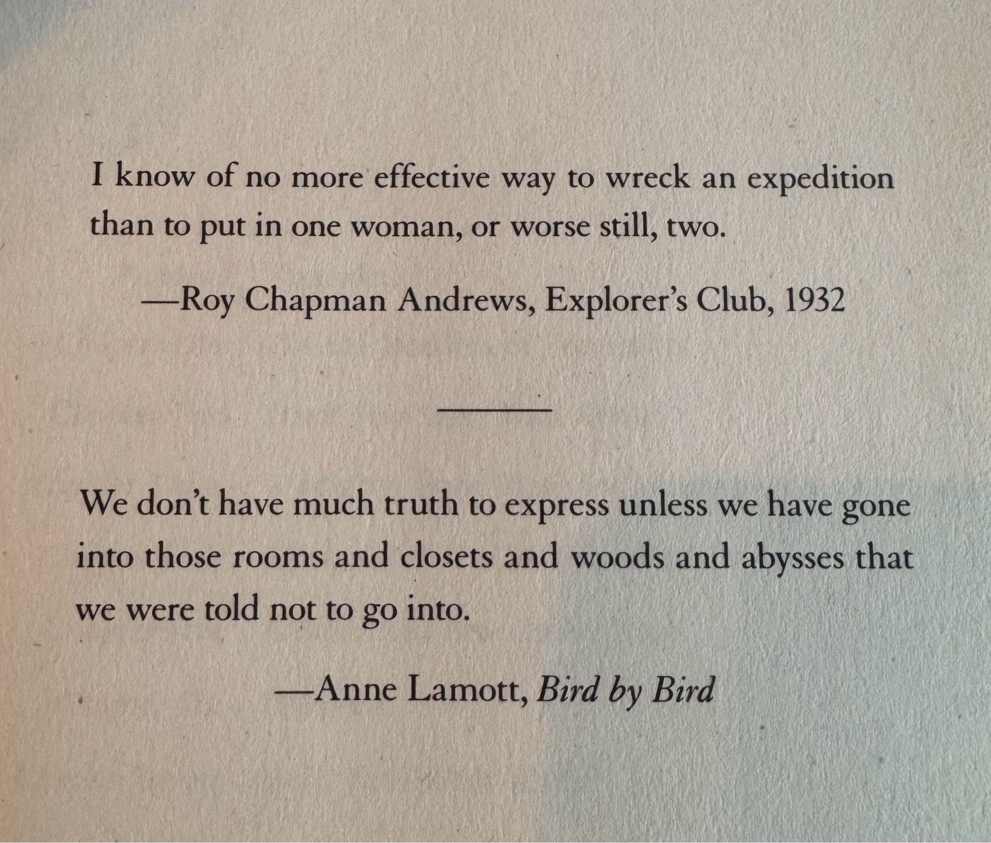 Two quotes as the Epigraph in a book.