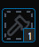 an image of a hammer with a 1 marker upon it- signifying the piece has made a capture.