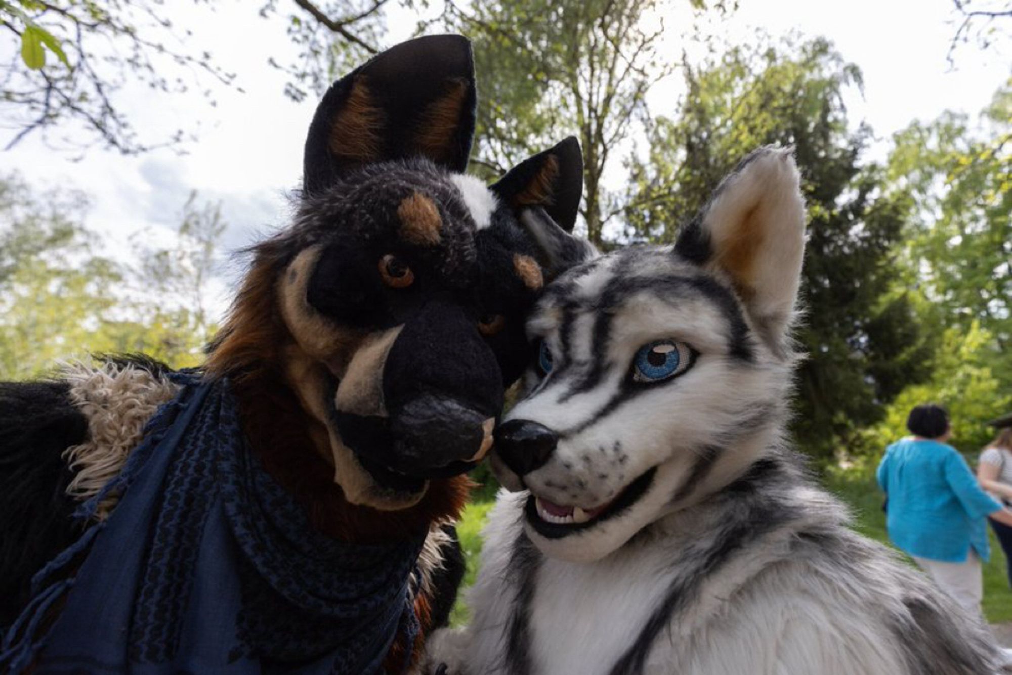 Two canine fursuiters.