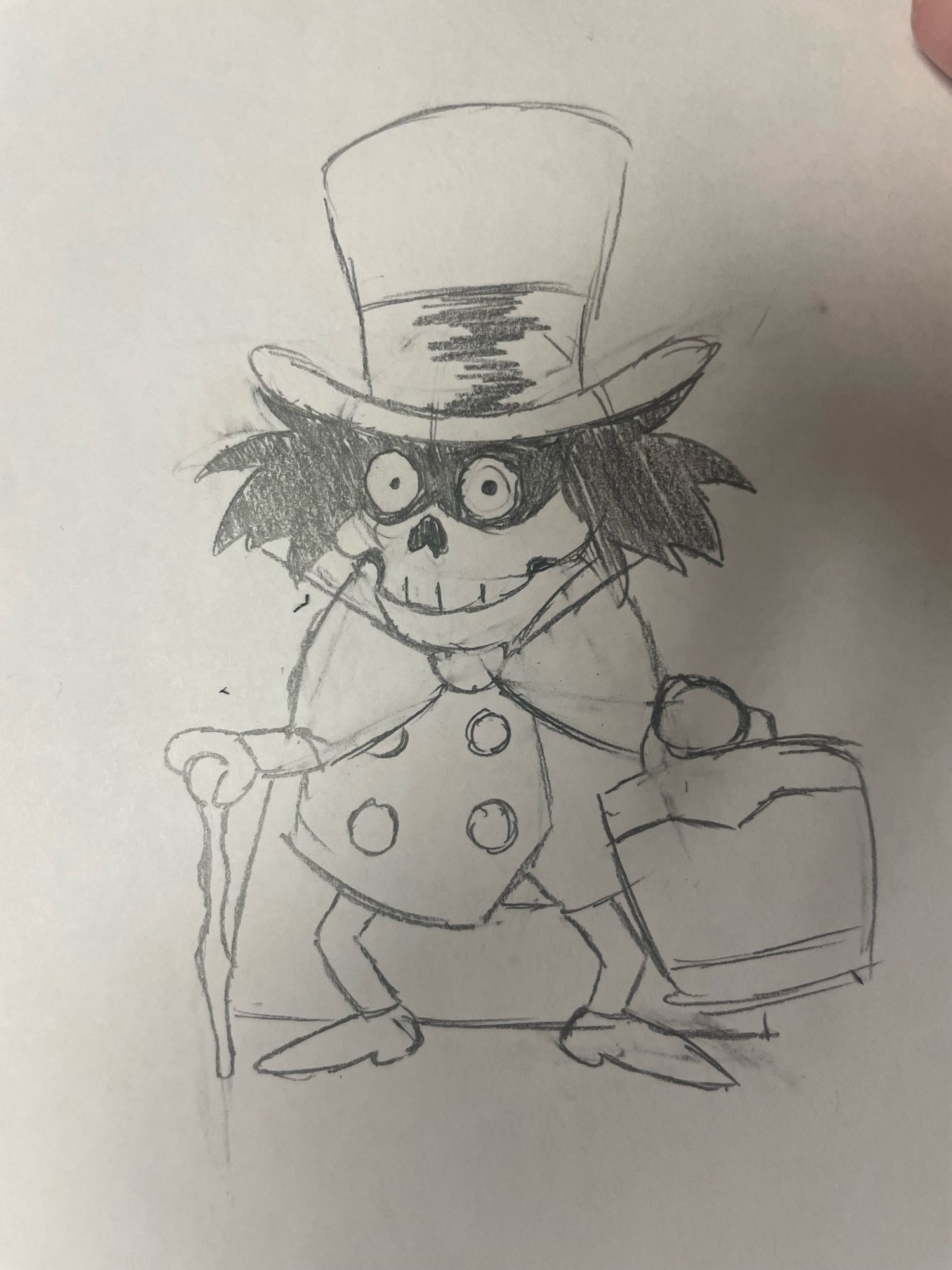 The Hatbox Ghost in the style of Paper Mario