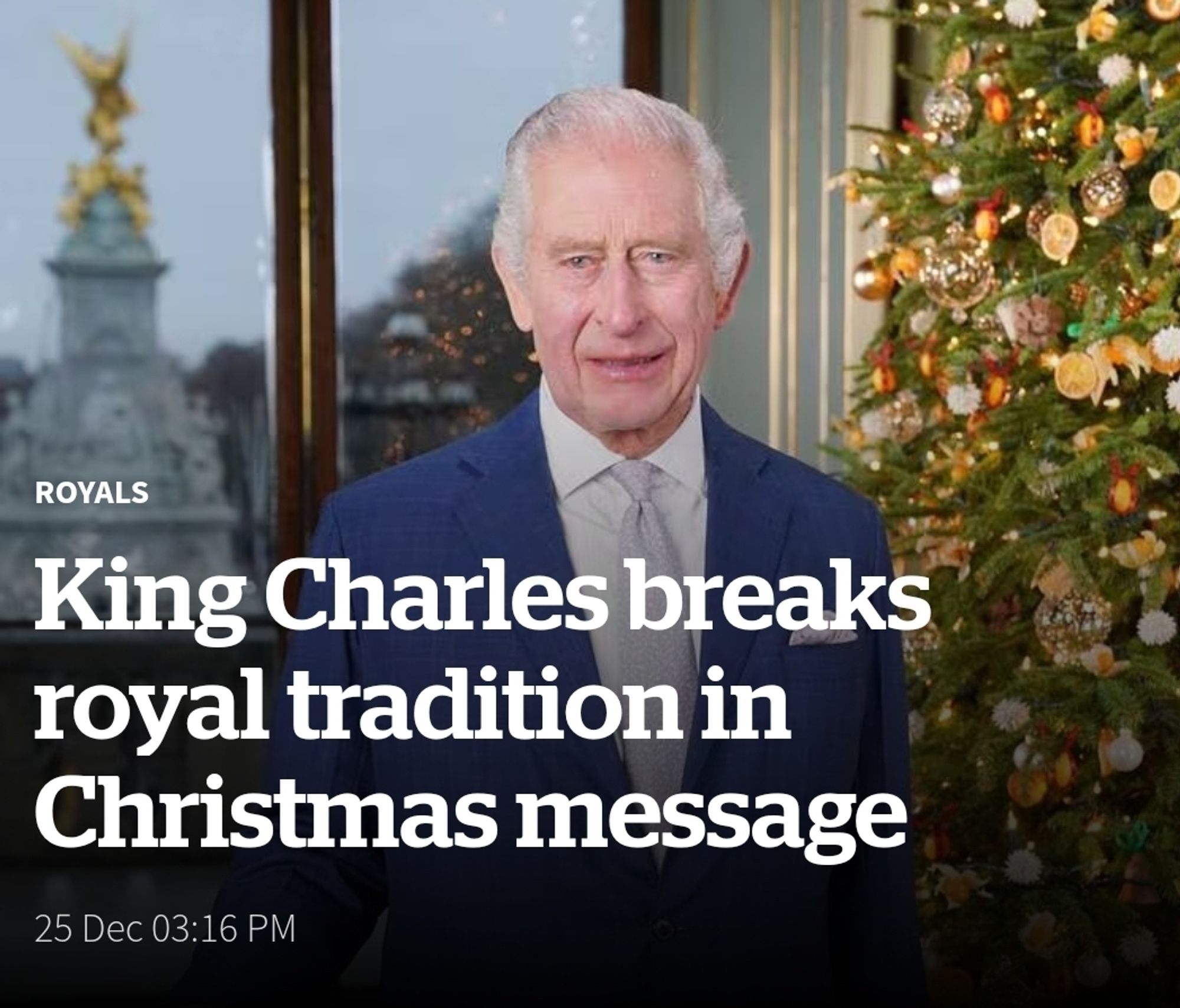 NZ herald headline: King Charles breaks royal tradition in Christmas message