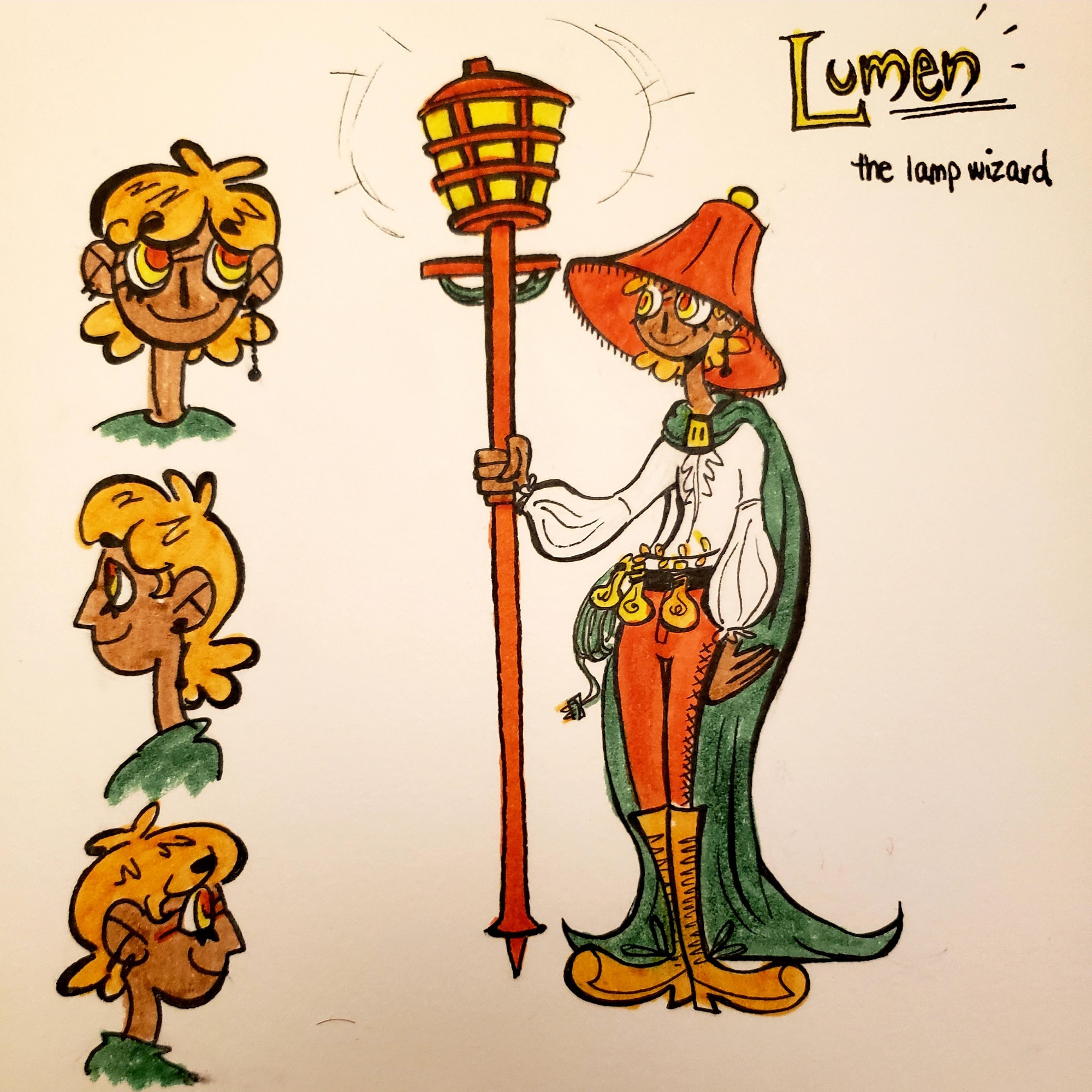 Lumen the lamp wizard (changed into a light cleric later)