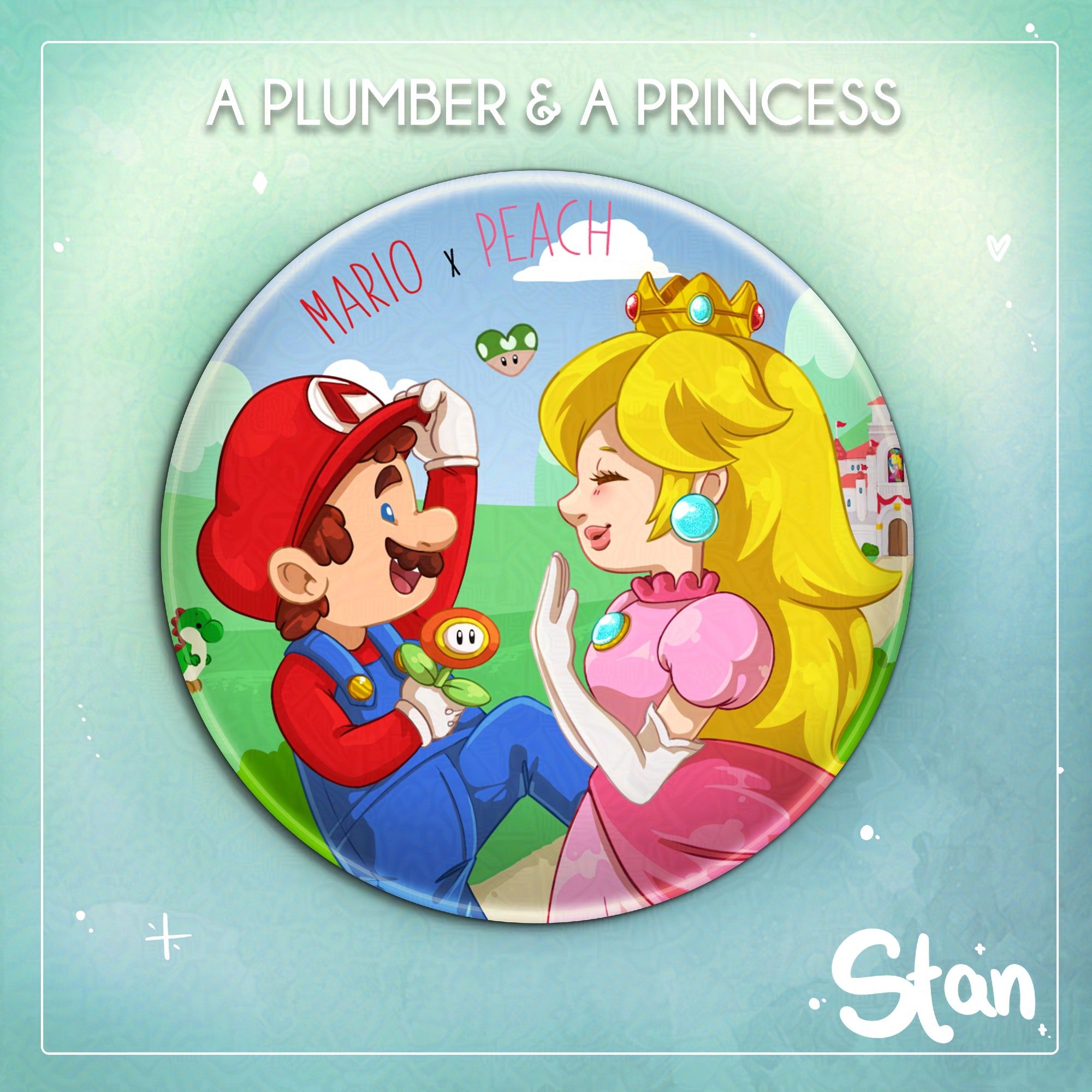 Drawing of Mario and Peach from Super Mario