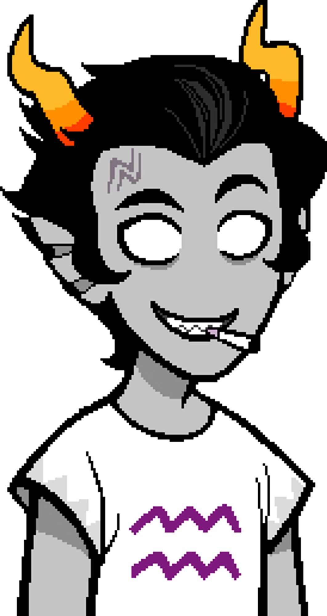 Cronus Ampora smiling with one eyebrow quirked up.