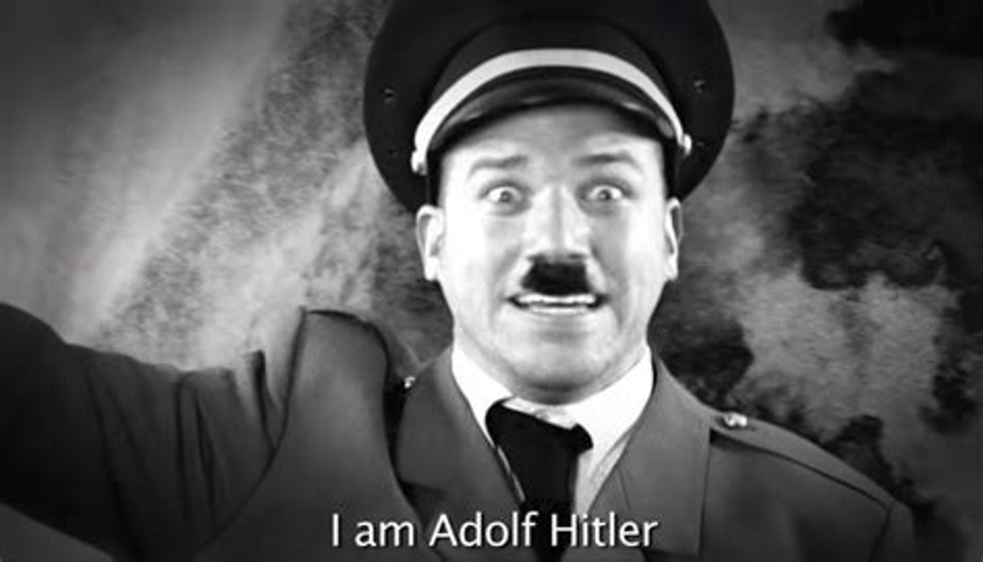 The character of Adolf Hitler played by EpicLLOYD in the Adolf Hitler vs. Darth Vader episode of Epic Rap Battles of History saying "I am Adolf Hitler" while doing the Nazi salute.