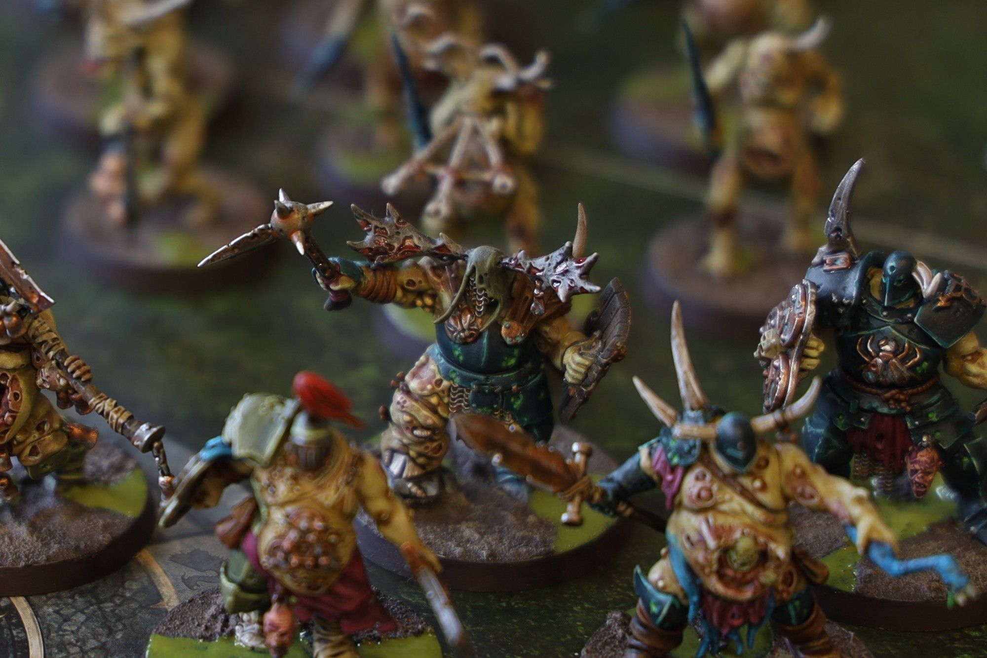 Selection of models from Games Workshop from the Maggotkin of Nurgle faction.