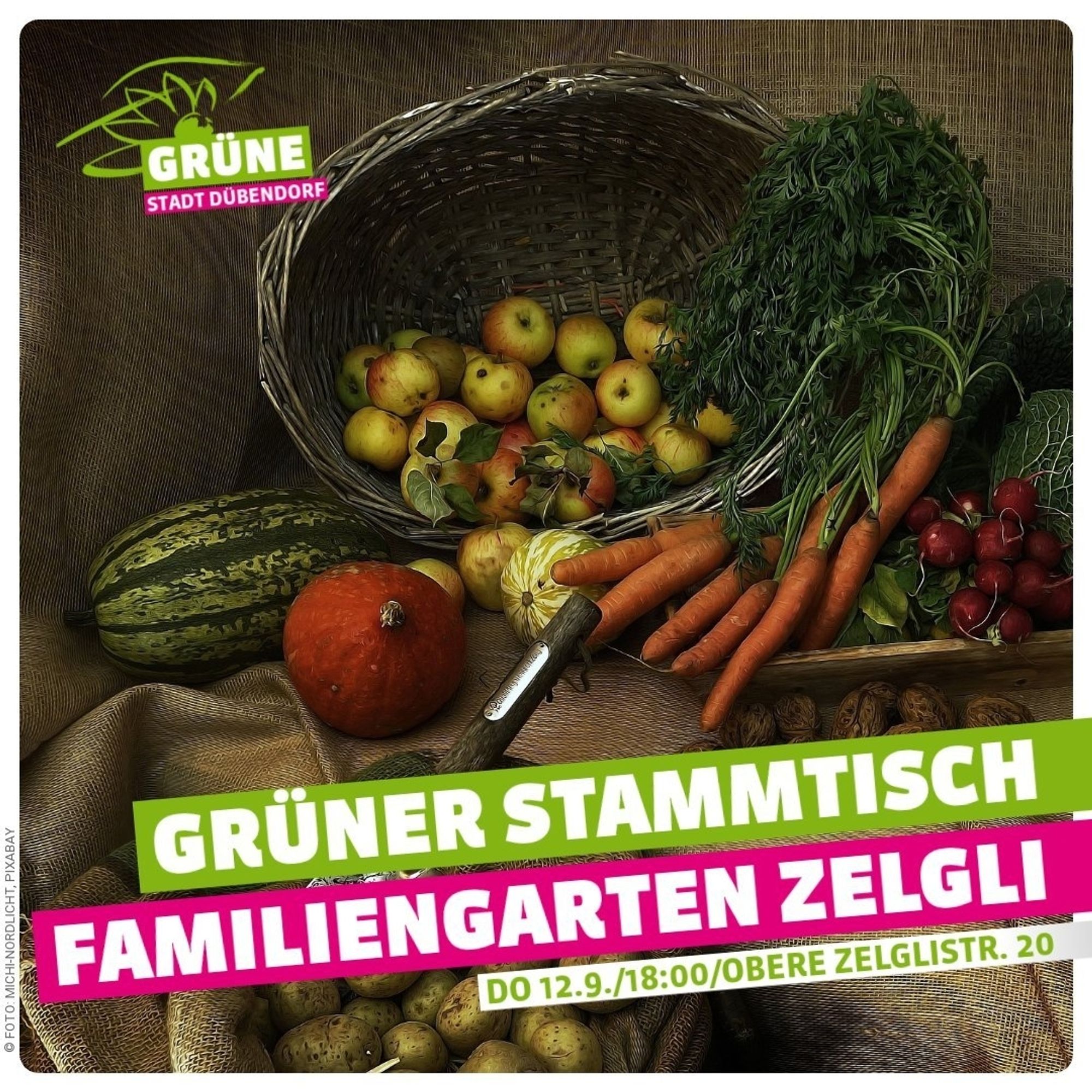 Grüner Stammtisch Familiengarten Zelgli Do 12.9. 18h Obere Zelglistrasse 20