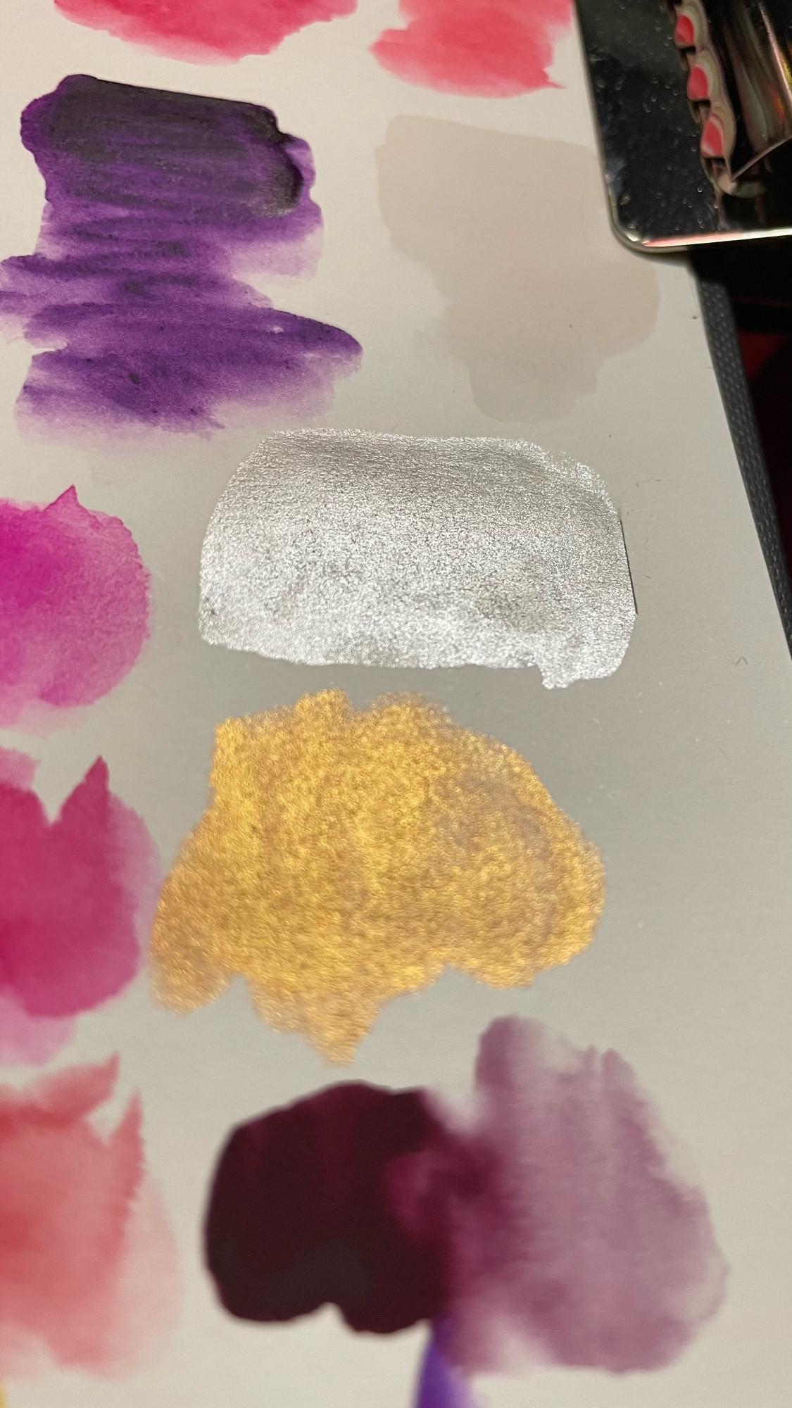 A photo of paint swatches