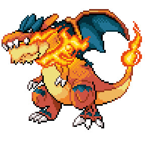 sprite fusion between charizard and tyrantrum