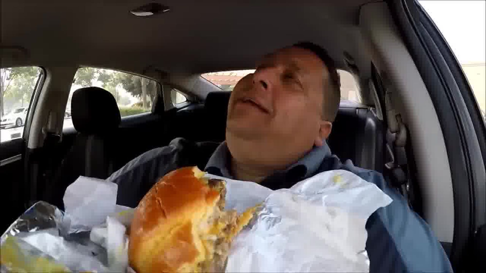 Joey eating fast food