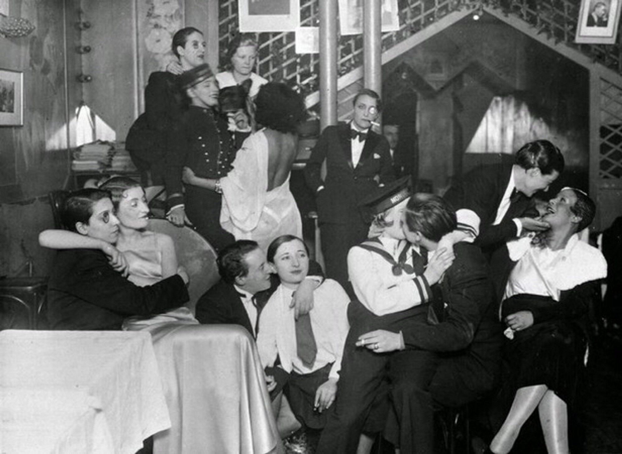 Le Monocle, lesbian cabaret in Montmartre. Paris, 1930. Photo by Albert Harlingue.