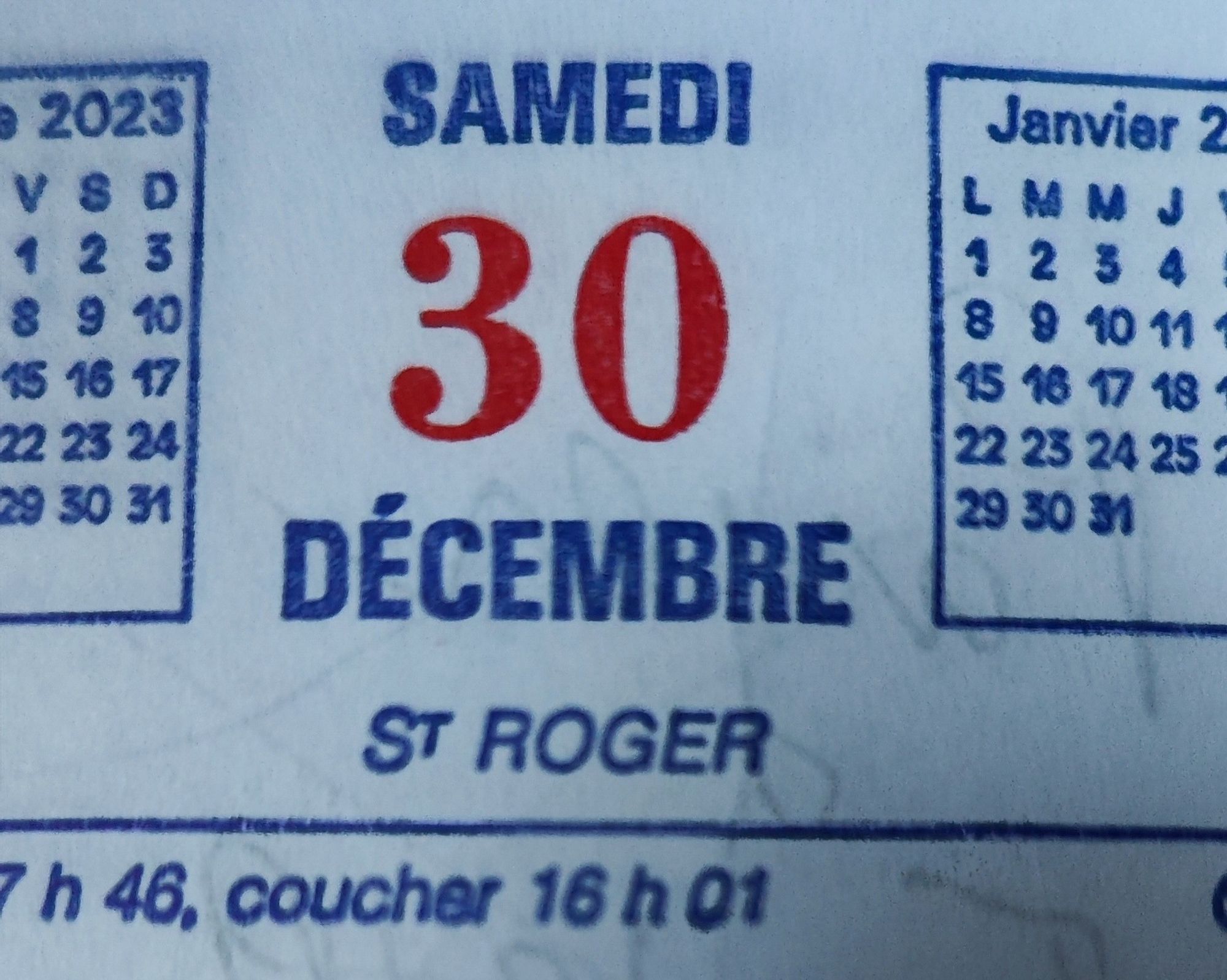 30 décembre. St Roger.